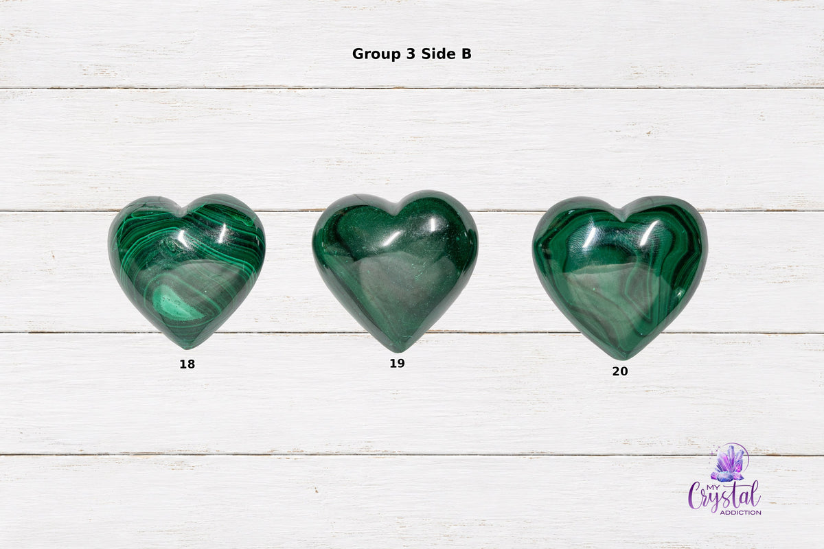 Malachite Heart Carving - High Quality - Heart Chakra - My Crystal Addiction
