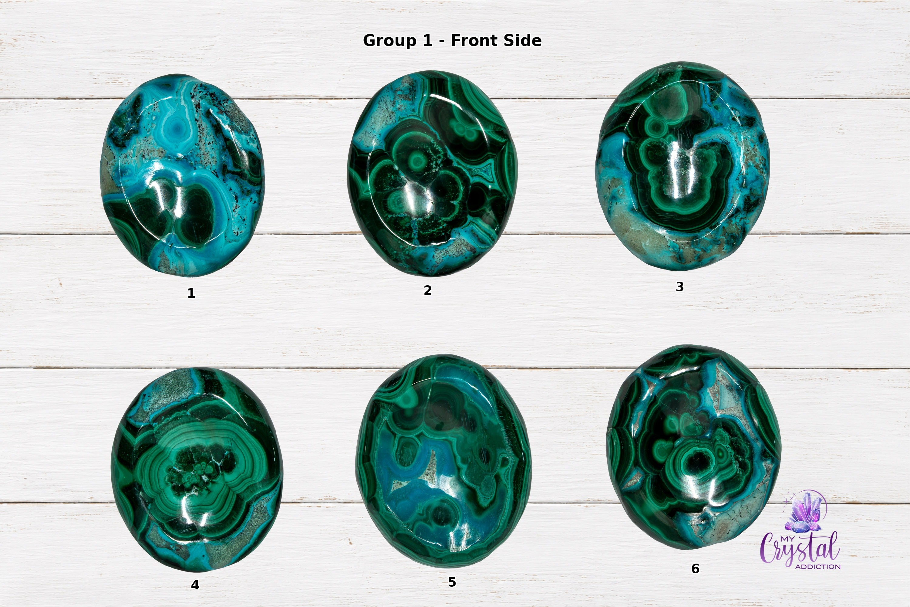 Malacolla Worry Stone - Malachite & Chrysocolla - Throat Chakra - My Crystal Addiction