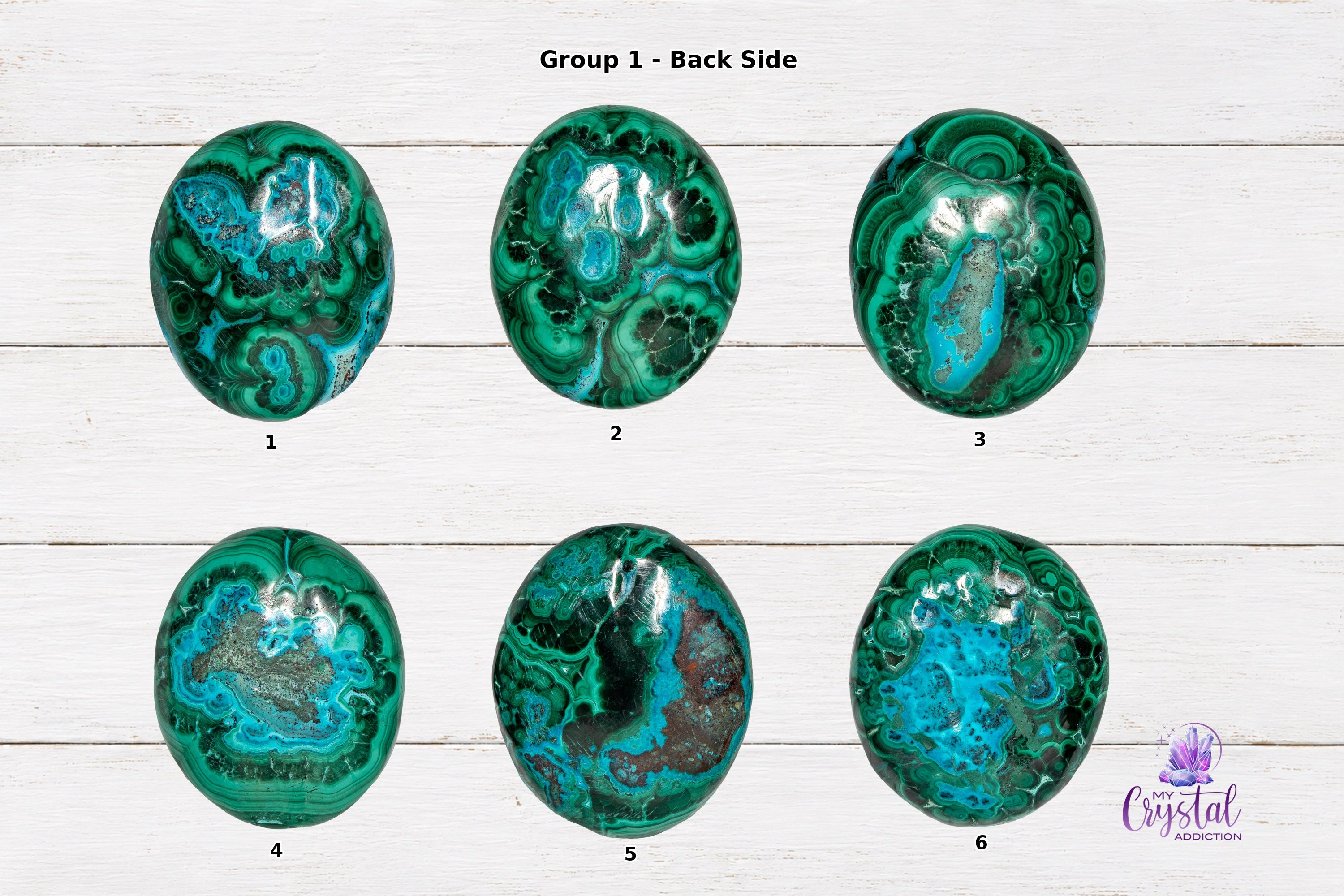 Malacolla Worry Stone - Malachite & Chrysocolla - Throat Chakra - My Crystal Addiction