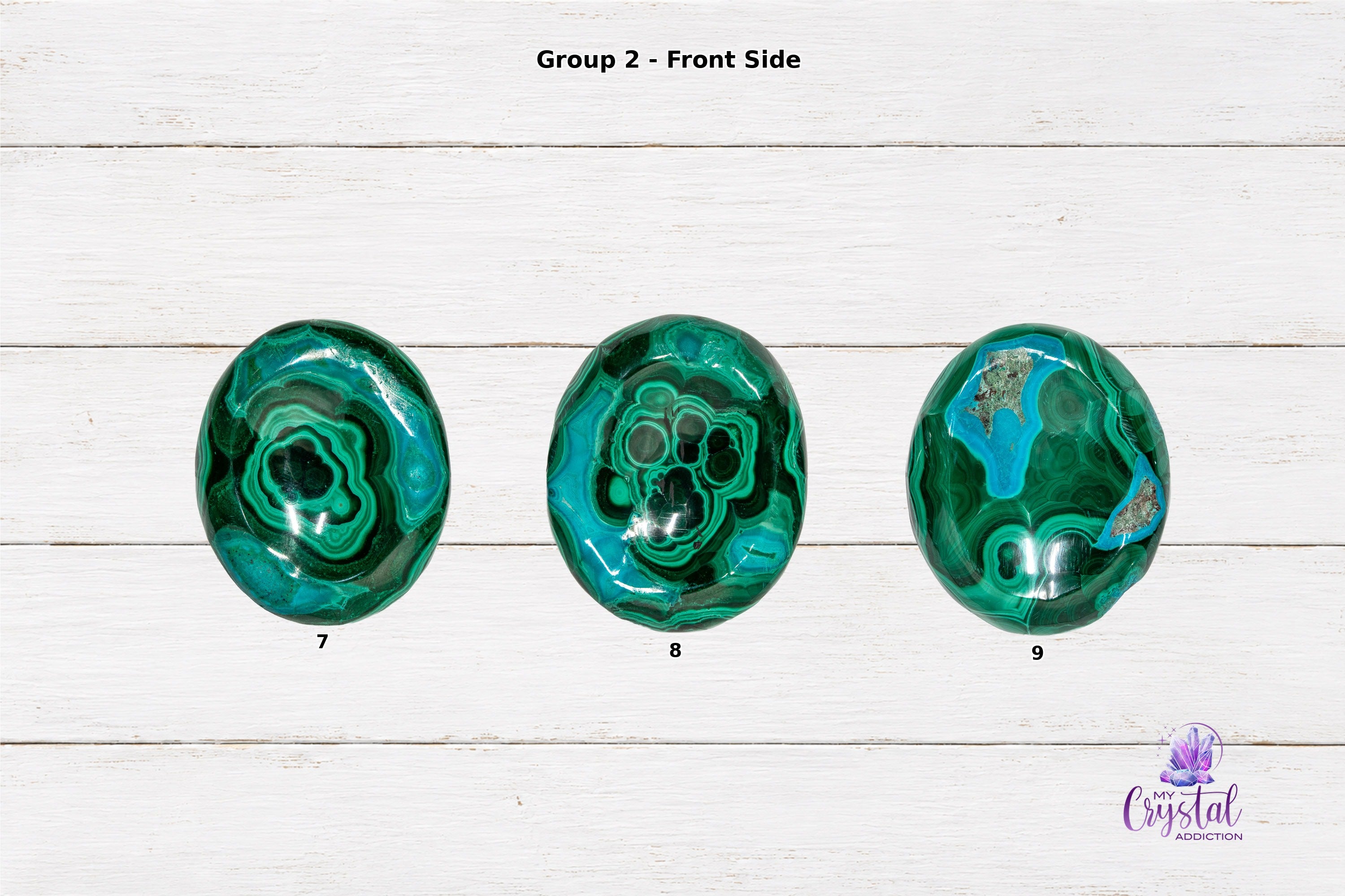 Malacolla Worry Stone - Malachite & Chrysocolla - Throat Chakra - My Crystal Addiction