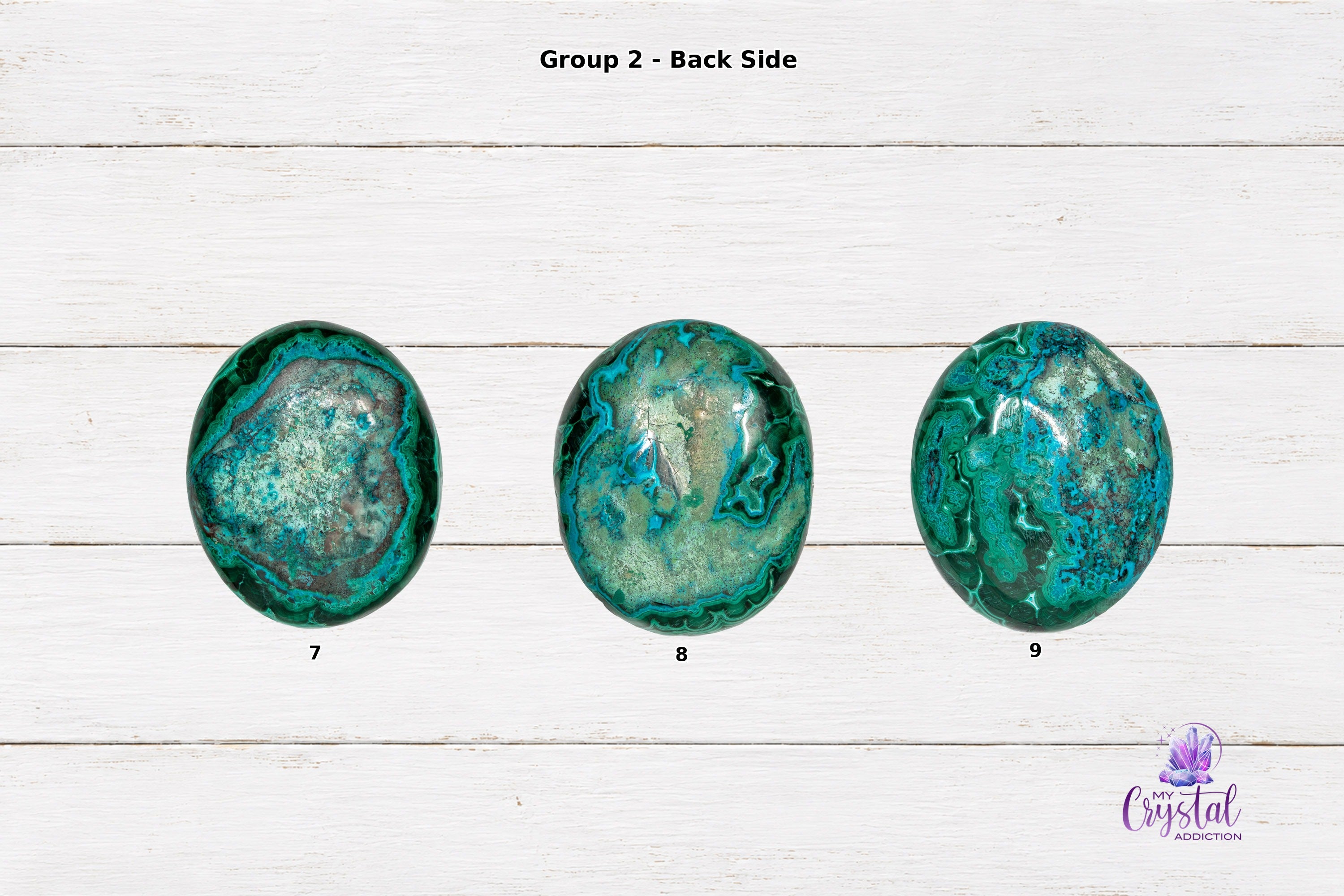Malacolla Worry Stone - Malachite & Chrysocolla - Throat Chakra - My Crystal Addiction