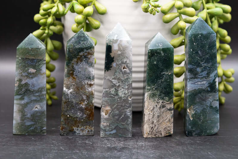 Moss Agate Tower 3-3.75" - My Crystal Addiction