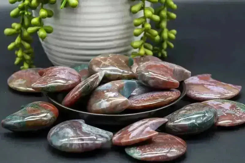 Ocean Jasper Moon Carving - Sacral Chakra - My Crystal Addiction