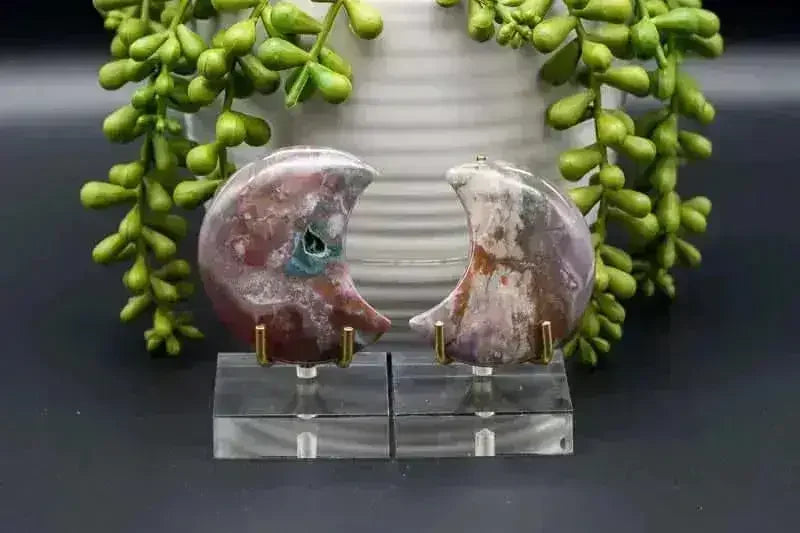 Ocean Jasper Moon Carving - Sacral Chakra - My Crystal Addiction