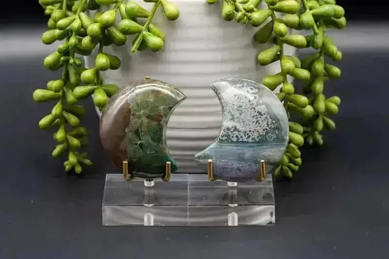 Ocean Jasper Moon Carving - Sacral Chakra - My Crystal Addiction