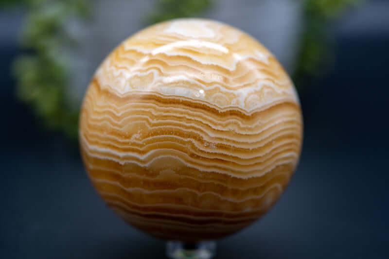 Orange Calcite Sphere 75mm/2.9" - My Crystal Addiction