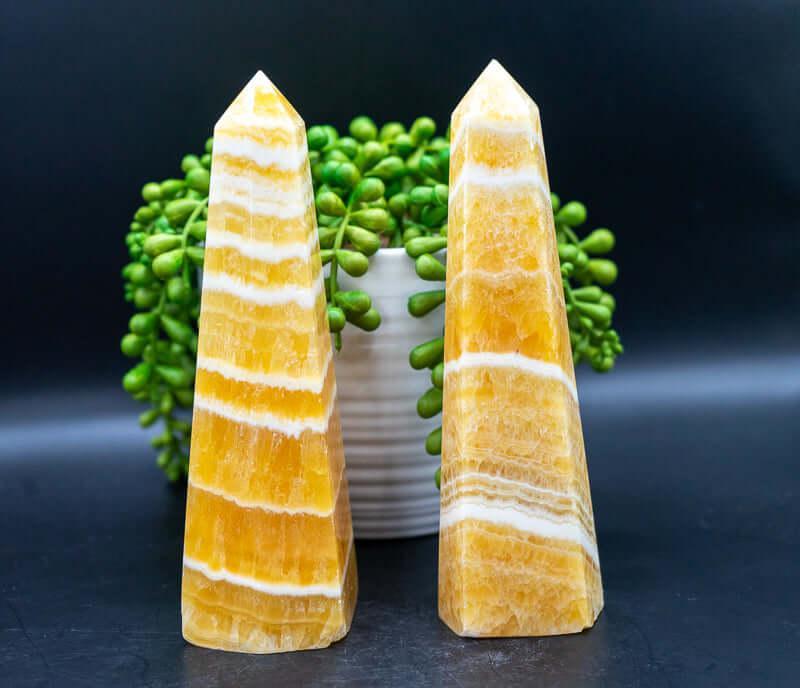 Orange Calcite Tower - My Crystal Addiction