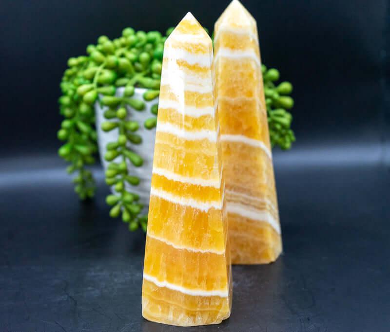 Orange Calcite Tower - My Crystal Addiction