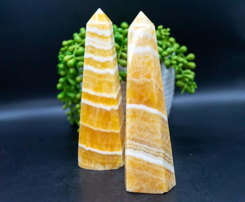 Orange Calcite Tower - My Crystal Addiction