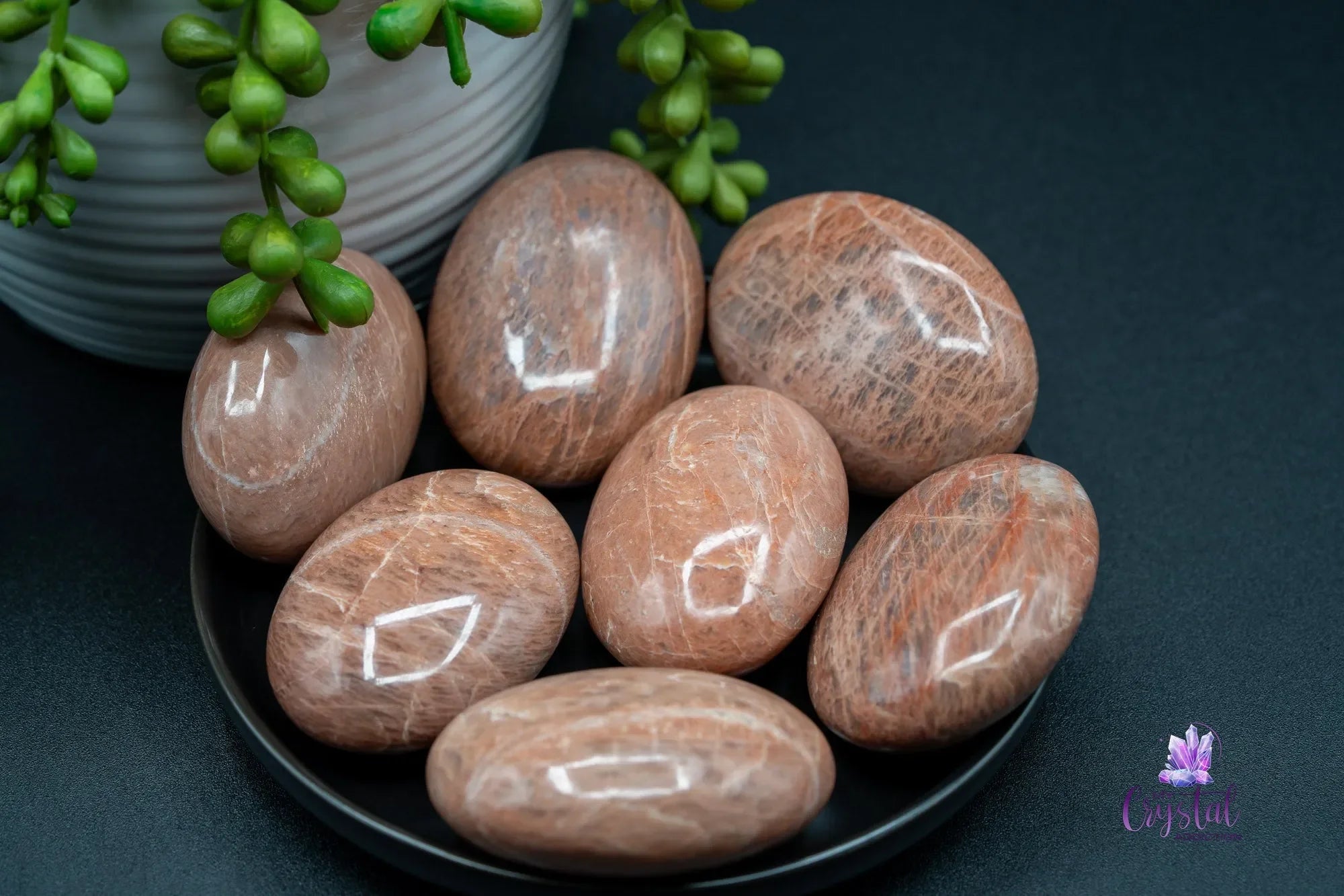 Peach Moonstone Palm Stone - My Crystal Addiction