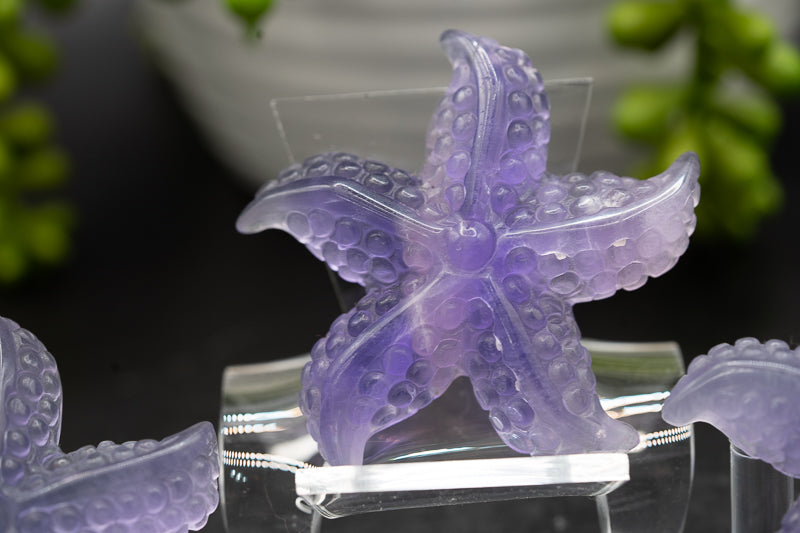 Purple Fluorite Starfish Carving - Third Eye Chakra - My Crystal Addiction