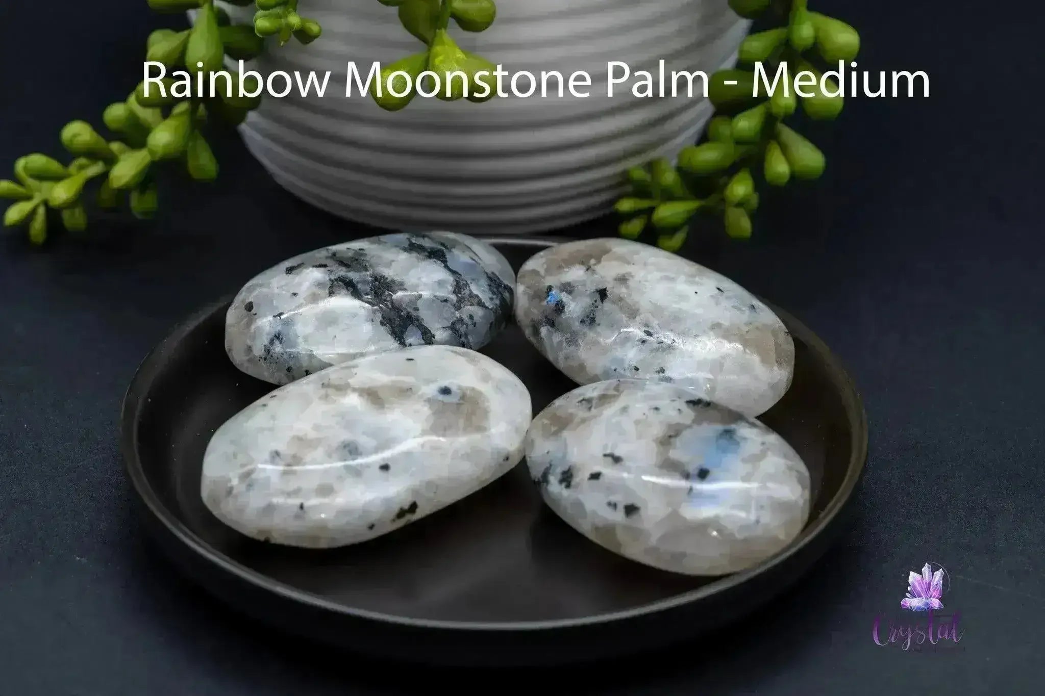 Rainbow Moonstone Palms Stones - My Crystal Addiction