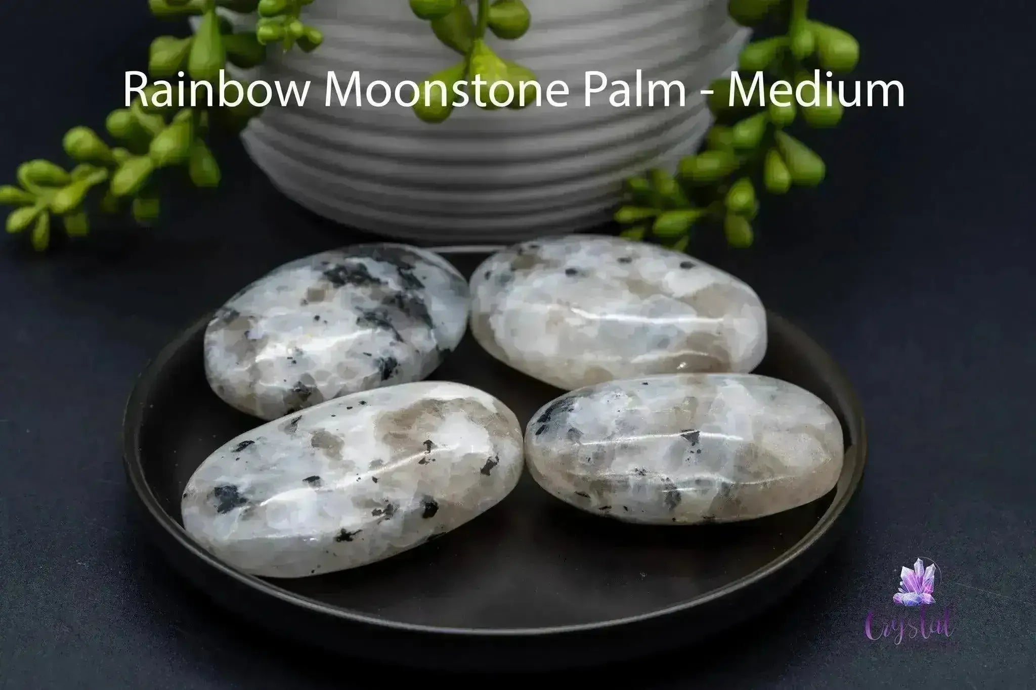 Rainbow Moonstone Palms Stones - My Crystal Addiction