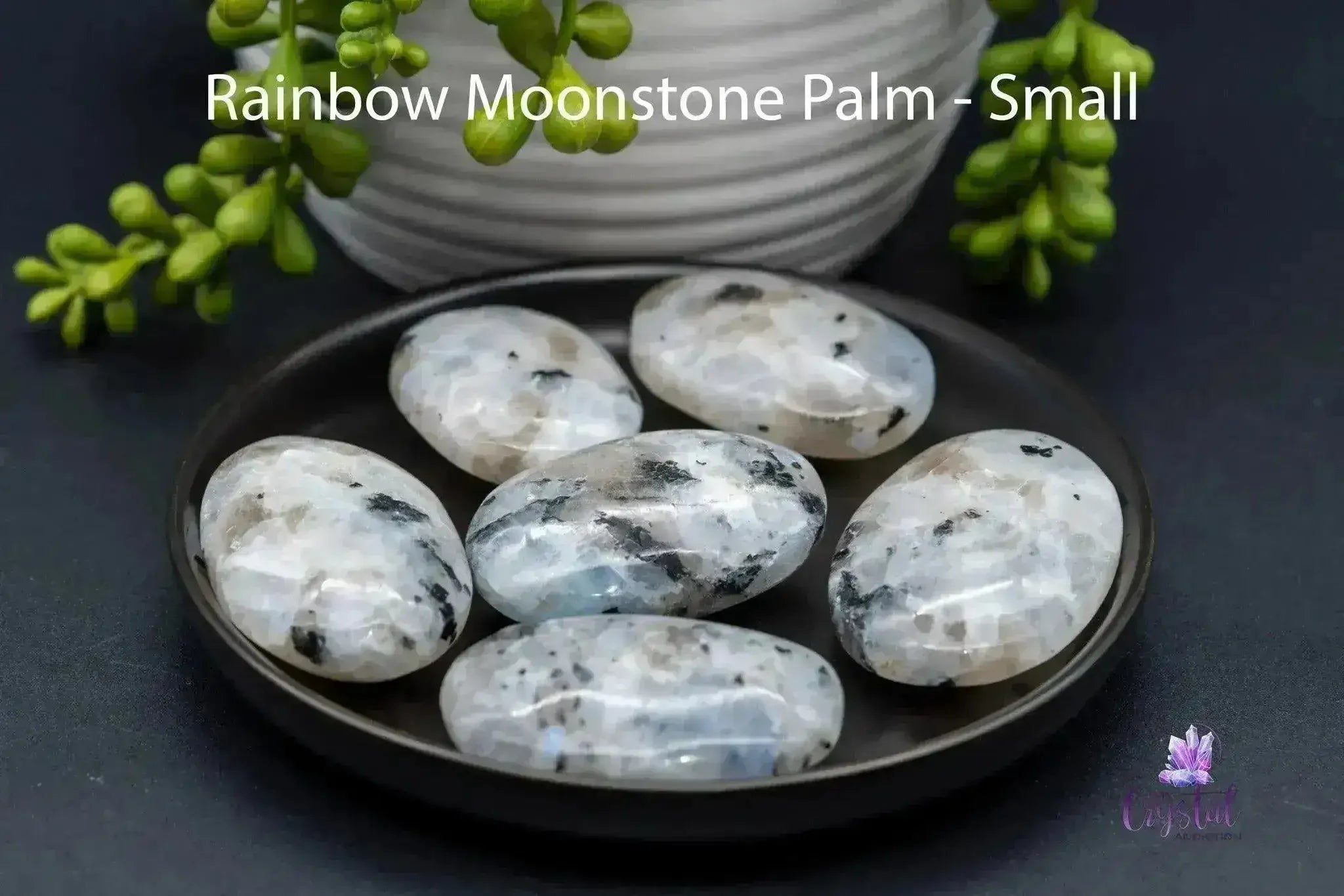 Rainbow Moonstone Palms Stones - My Crystal Addiction