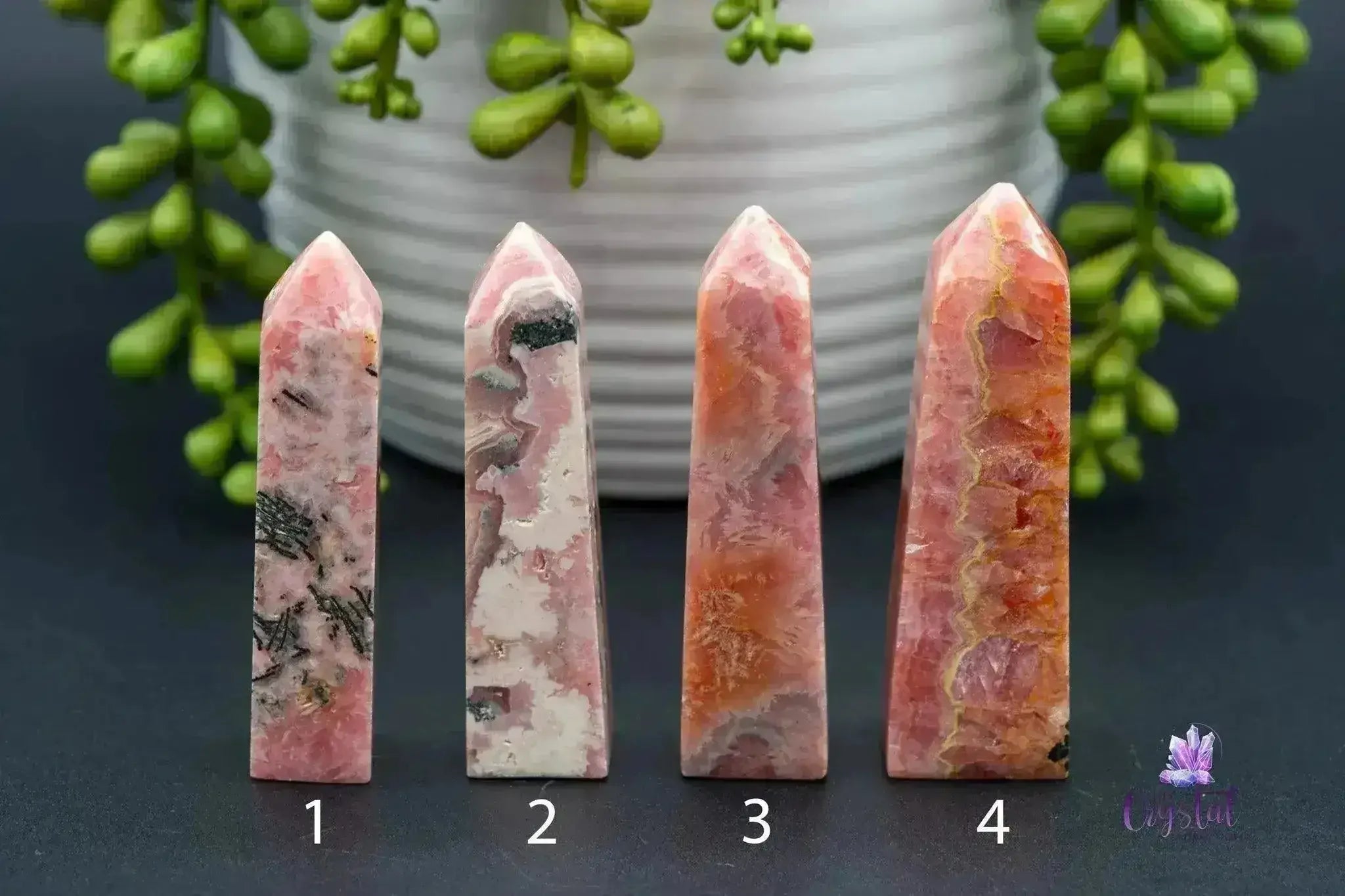 Rhodochrosite Tower 2.7"-3.2"/69mm=81mm - My Crystal Addiction