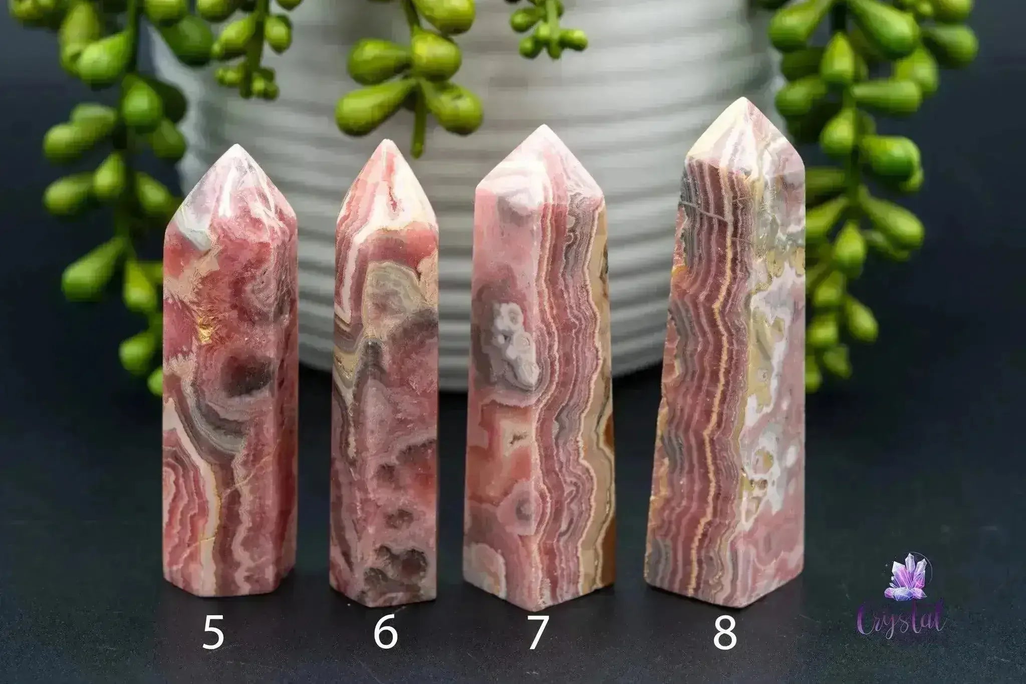 Rhodochrosite Tower 2.7"-3.2"/69mm=81mm - My Crystal Addiction