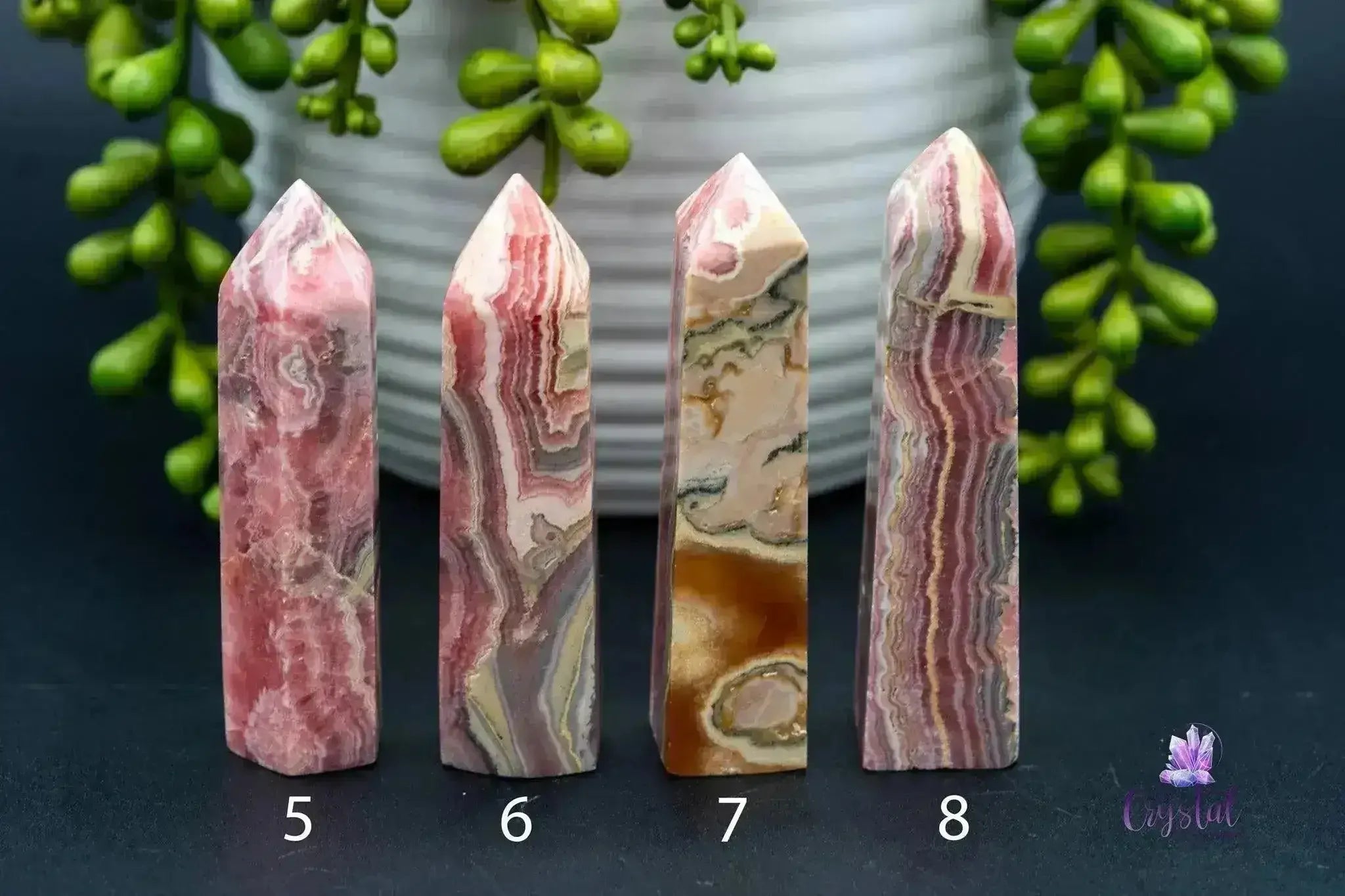 Rhodochrosite Tower 2.7"-3.2"/69mm=81mm - My Crystal Addiction