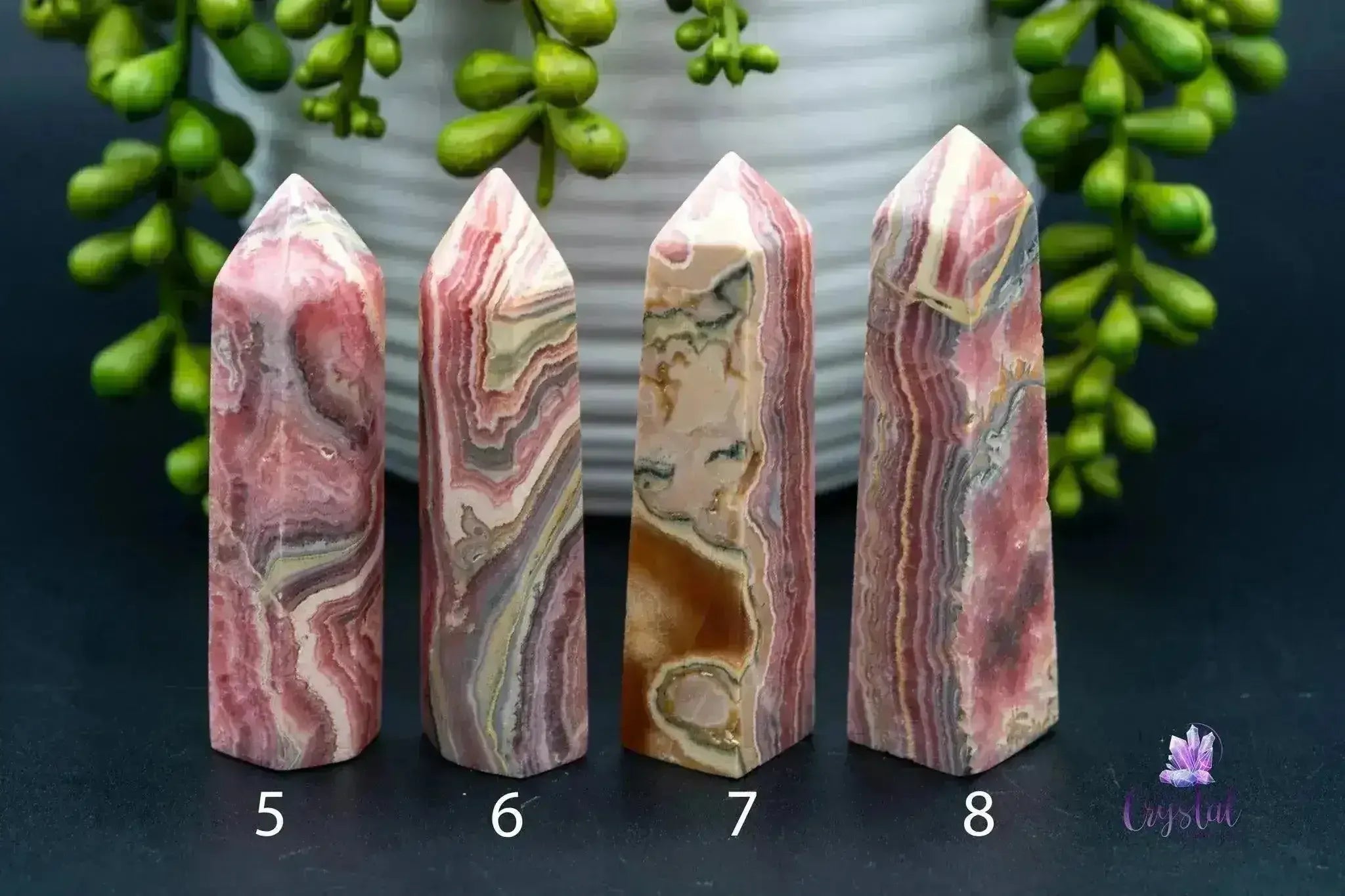 Rhodochrosite Tower 2.7"-3.2"/69mm=81mm - My Crystal Addiction