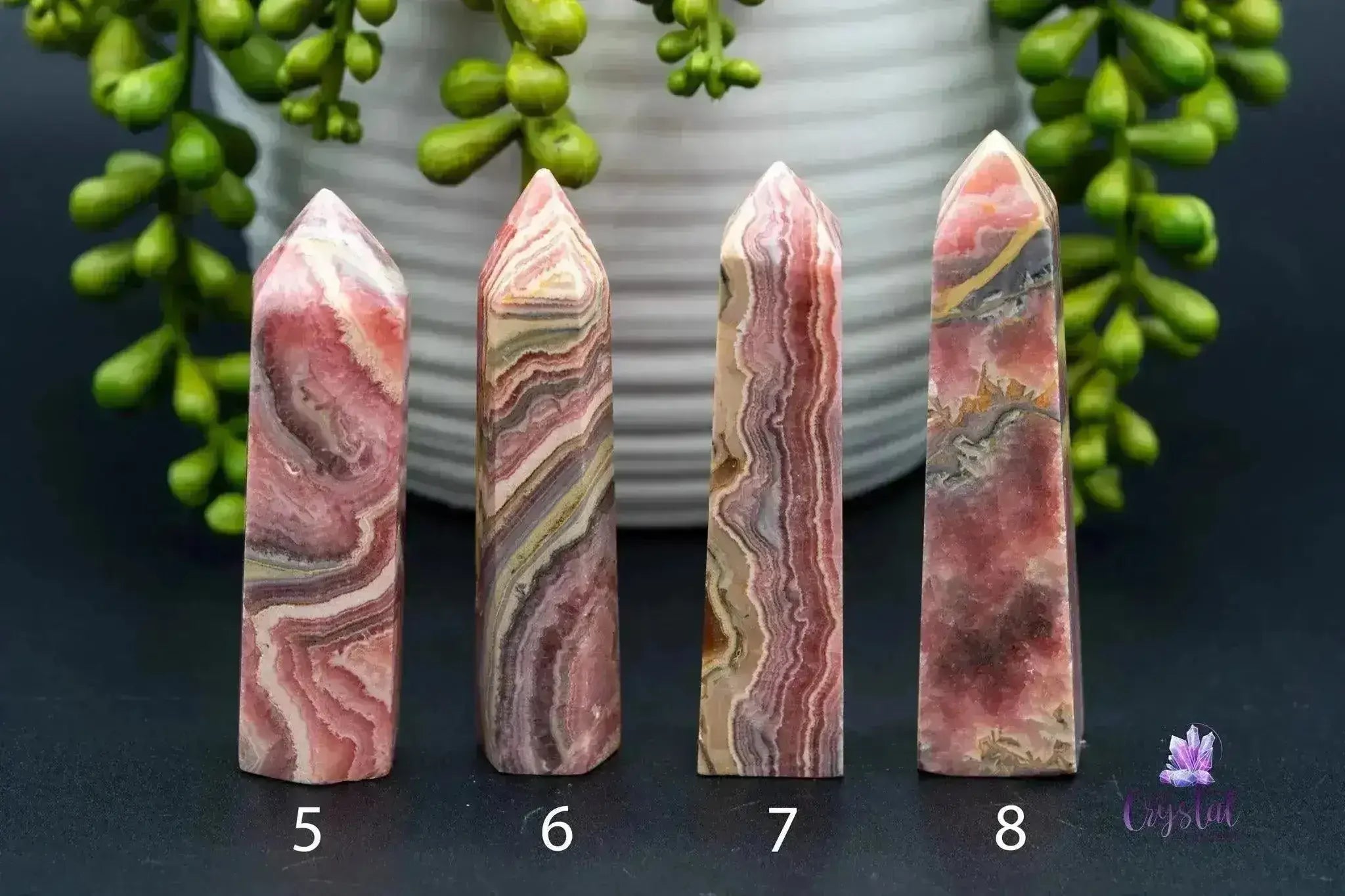 Rhodochrosite Tower 2.7"-3.2"/69mm=81mm - My Crystal Addiction