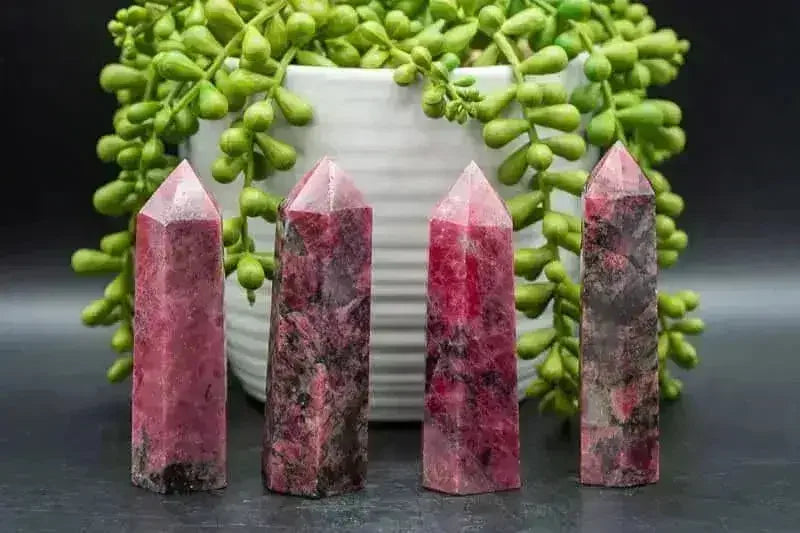 Rhodonite with Tourmaline Tower - Root Chakra - My Crystal Addiction