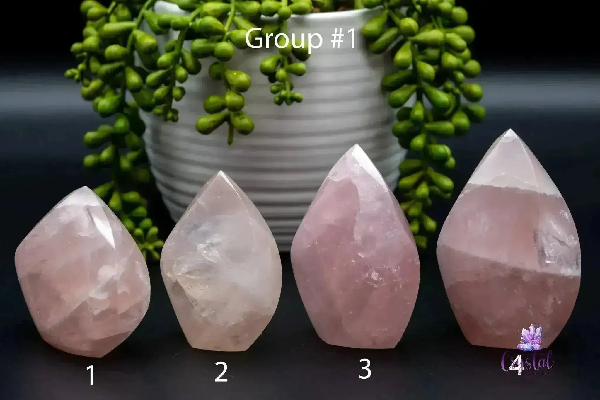 Rose Quartz Flame 2.4"-4.0"/61-102mm - Emotional Healing - My Crystal Addiction