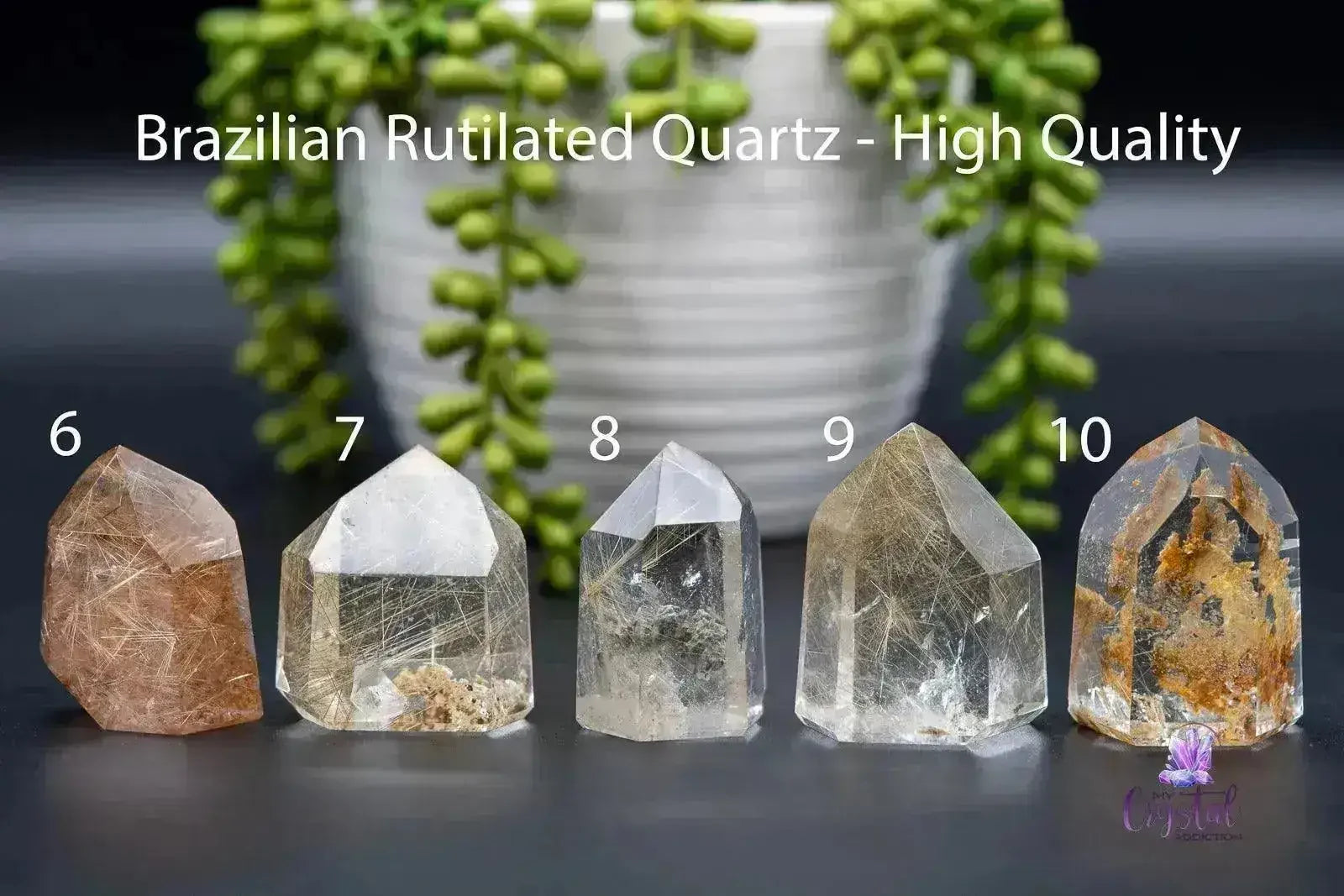 Rutile Quartz Tower 1.7"-2.0" Brazilian Crystal - My Crystal Addiction