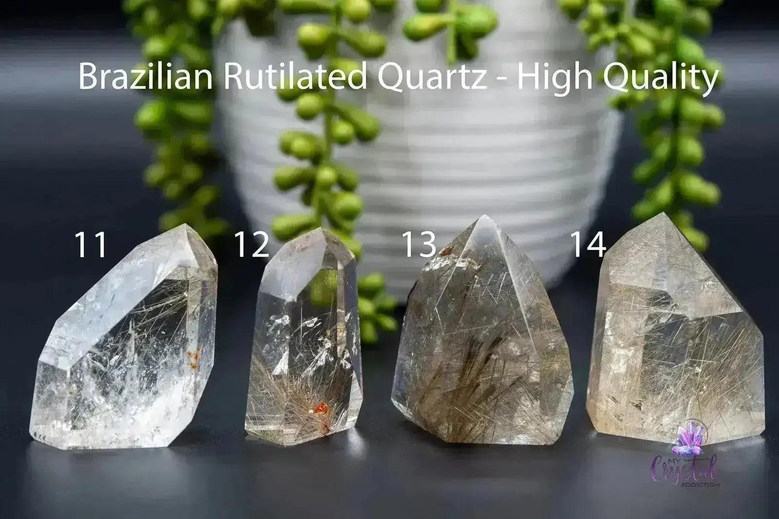 Rutile Quartz Tower 2.0"-2.1" Brazilian Crystal - My Crystal Addiction