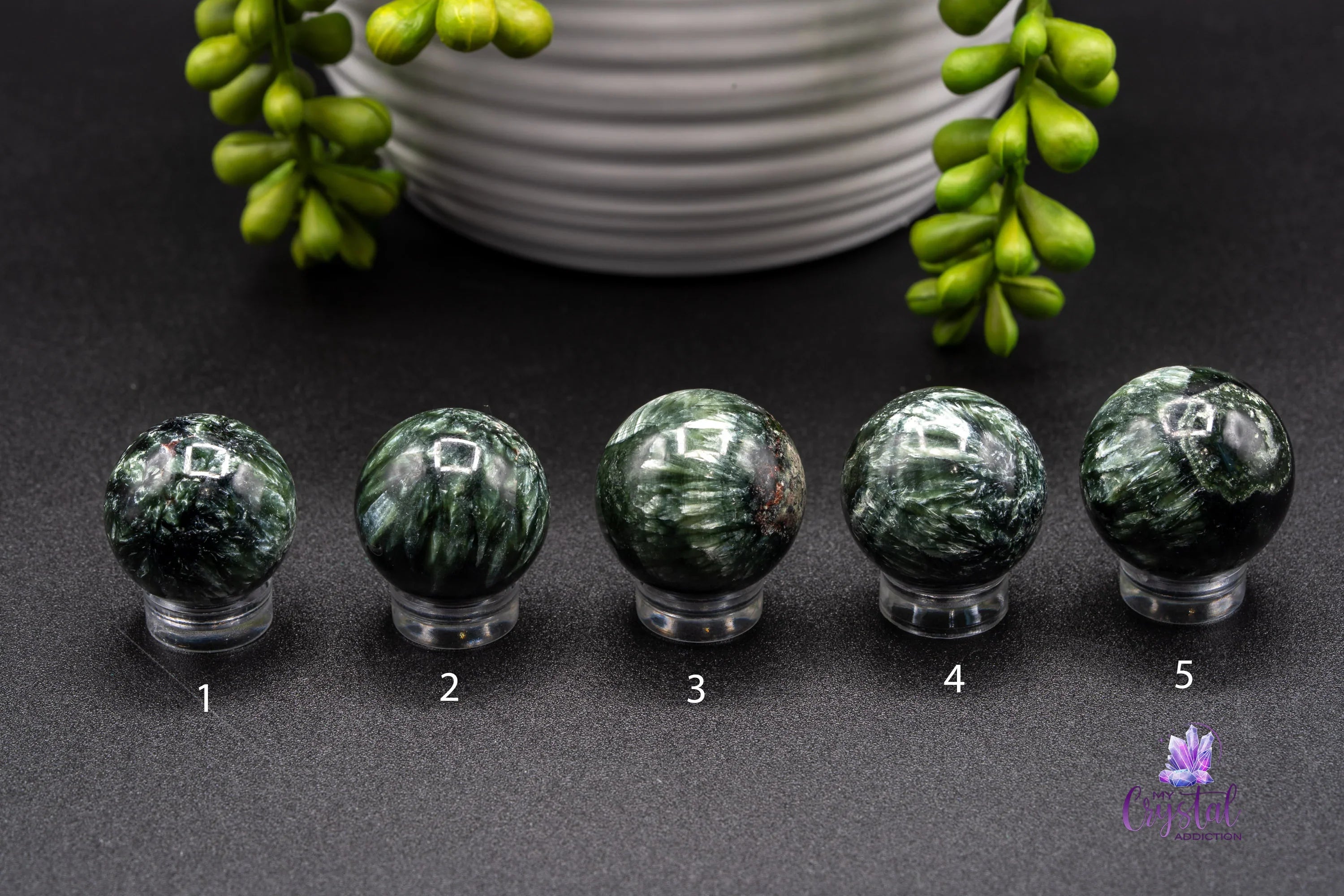 Seraphinite Mini Sphere - Meditation & Divine Guidance - My Crystal Addiction