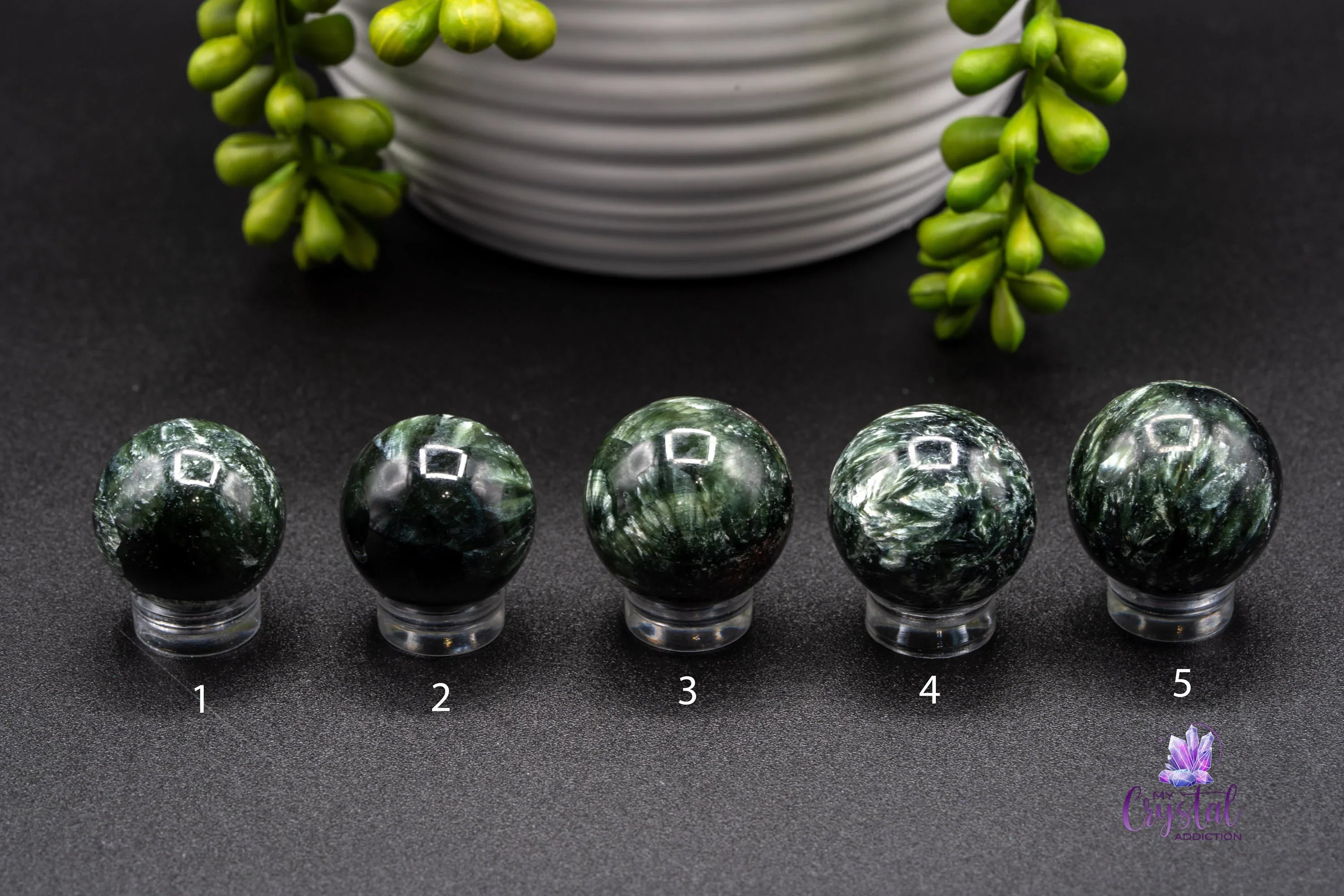 Seraphinite Mini Sphere - Meditation & Divine Guidance - My Crystal Addiction