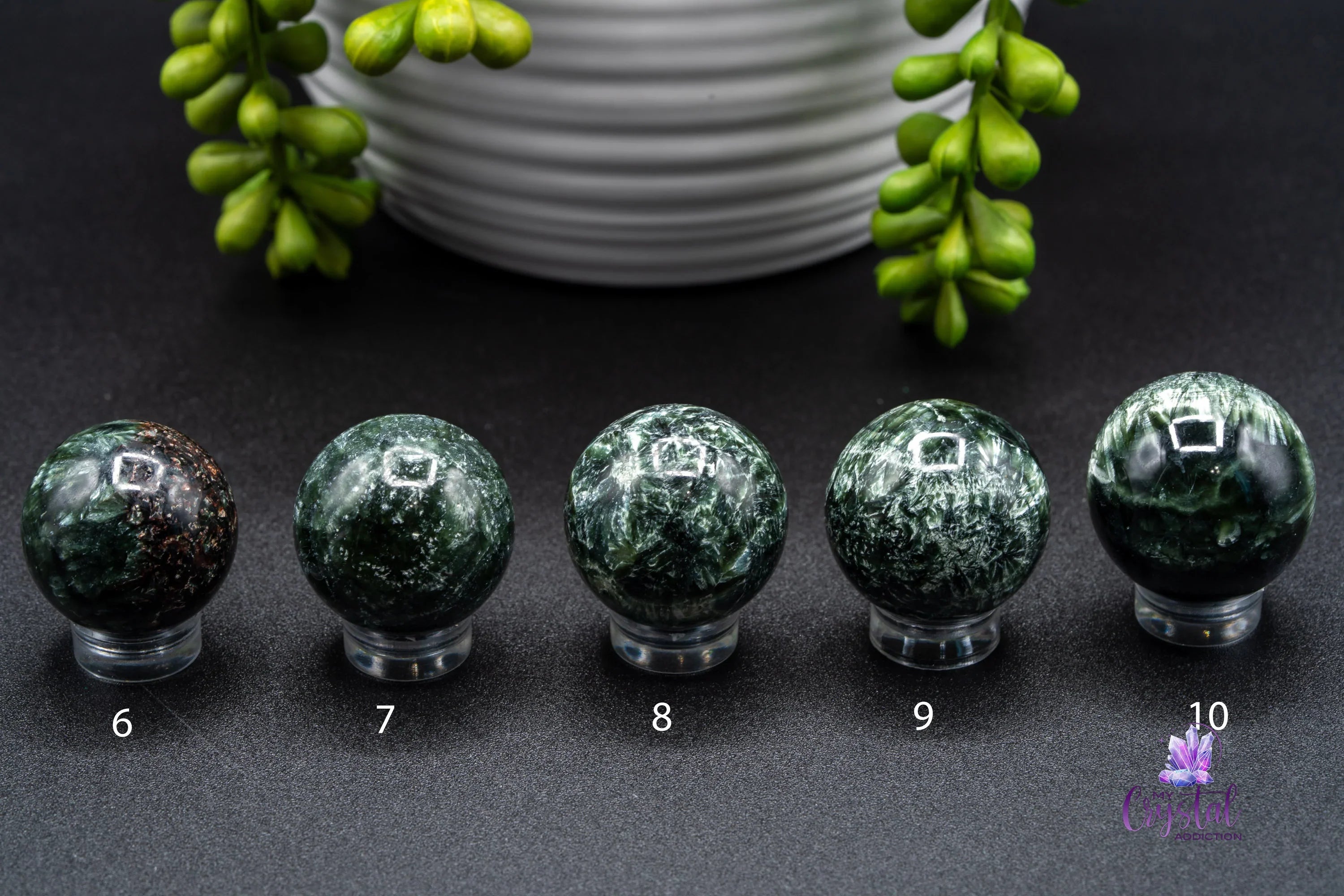 Seraphinite Mini Sphere - Meditation & Divine Guidance - My Crystal Addiction