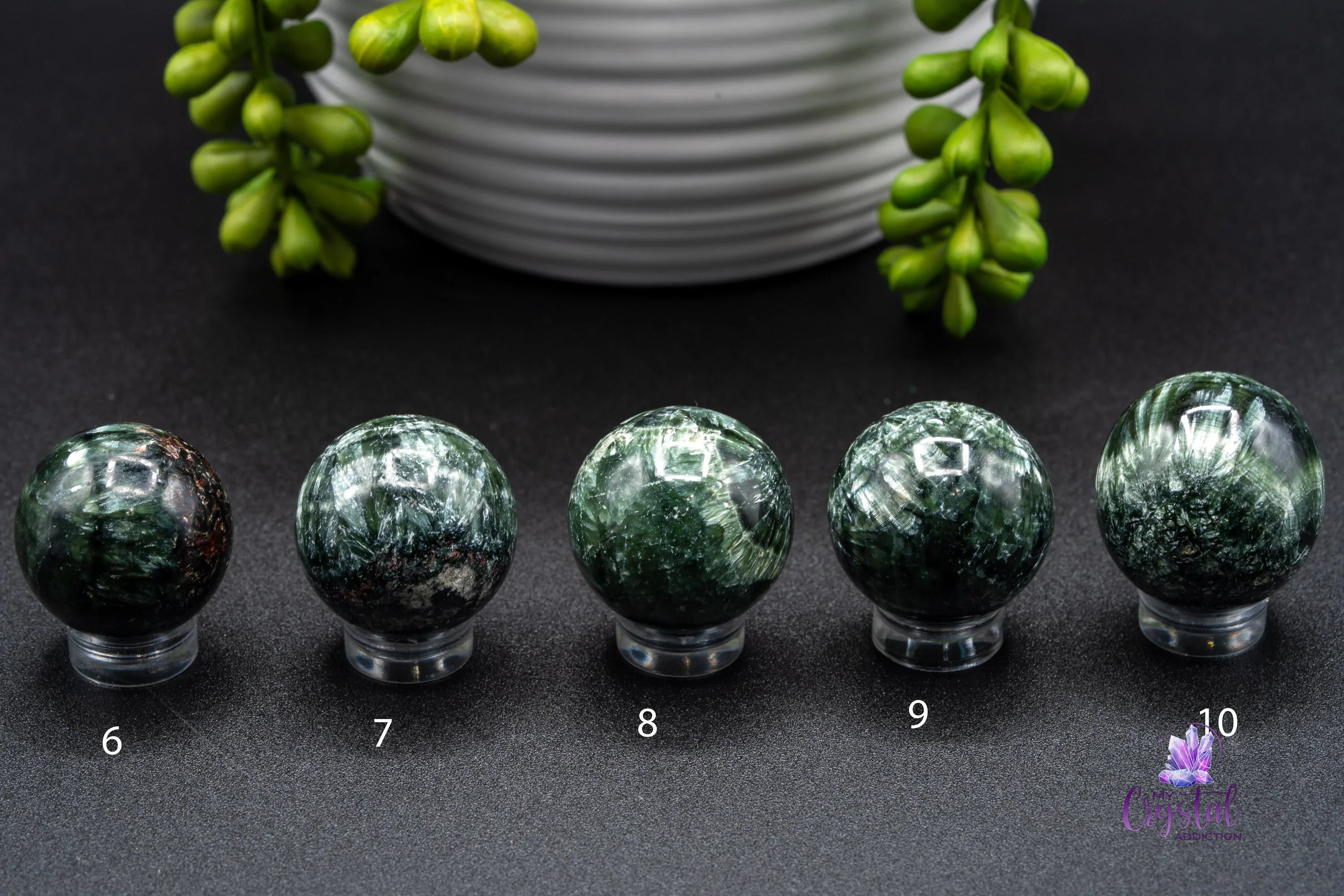Seraphinite Mini Sphere - Meditation & Divine Guidance - My Crystal Addiction
