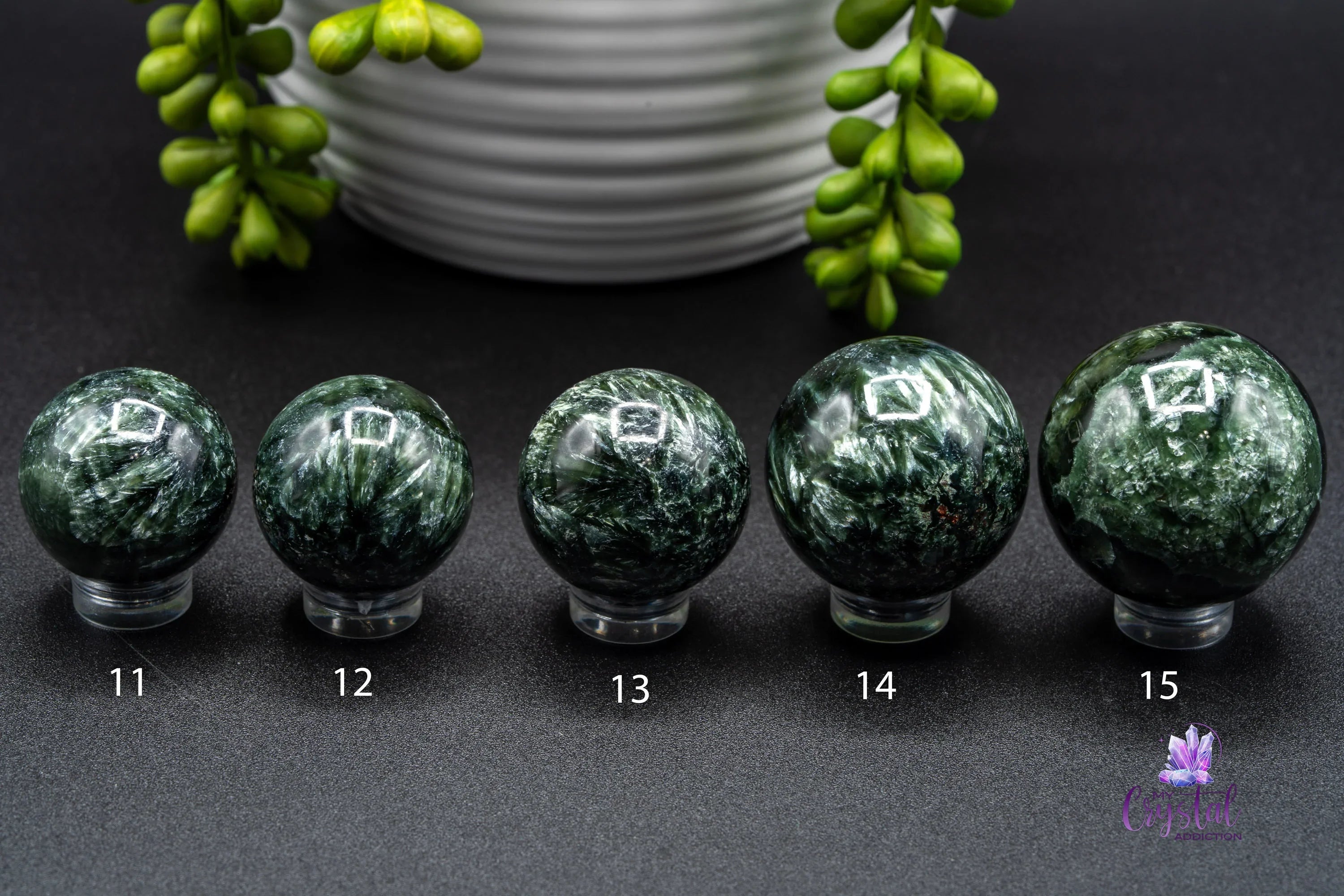 Seraphinite Mini Sphere - Meditation & Divine Guidance - My Crystal Addiction