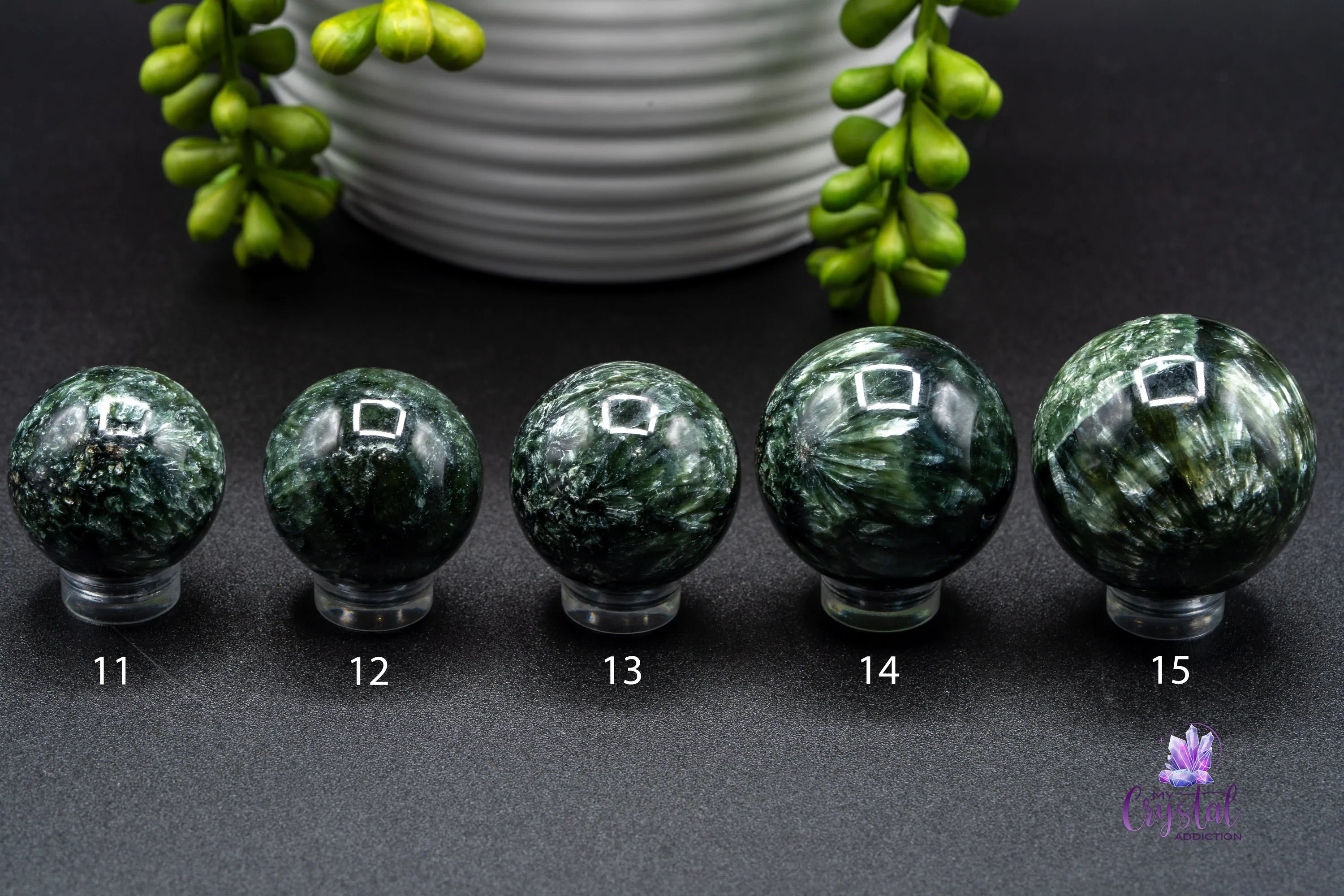 Seraphinite Mini Sphere - Meditation & Divine Guidance - My Crystal Addiction