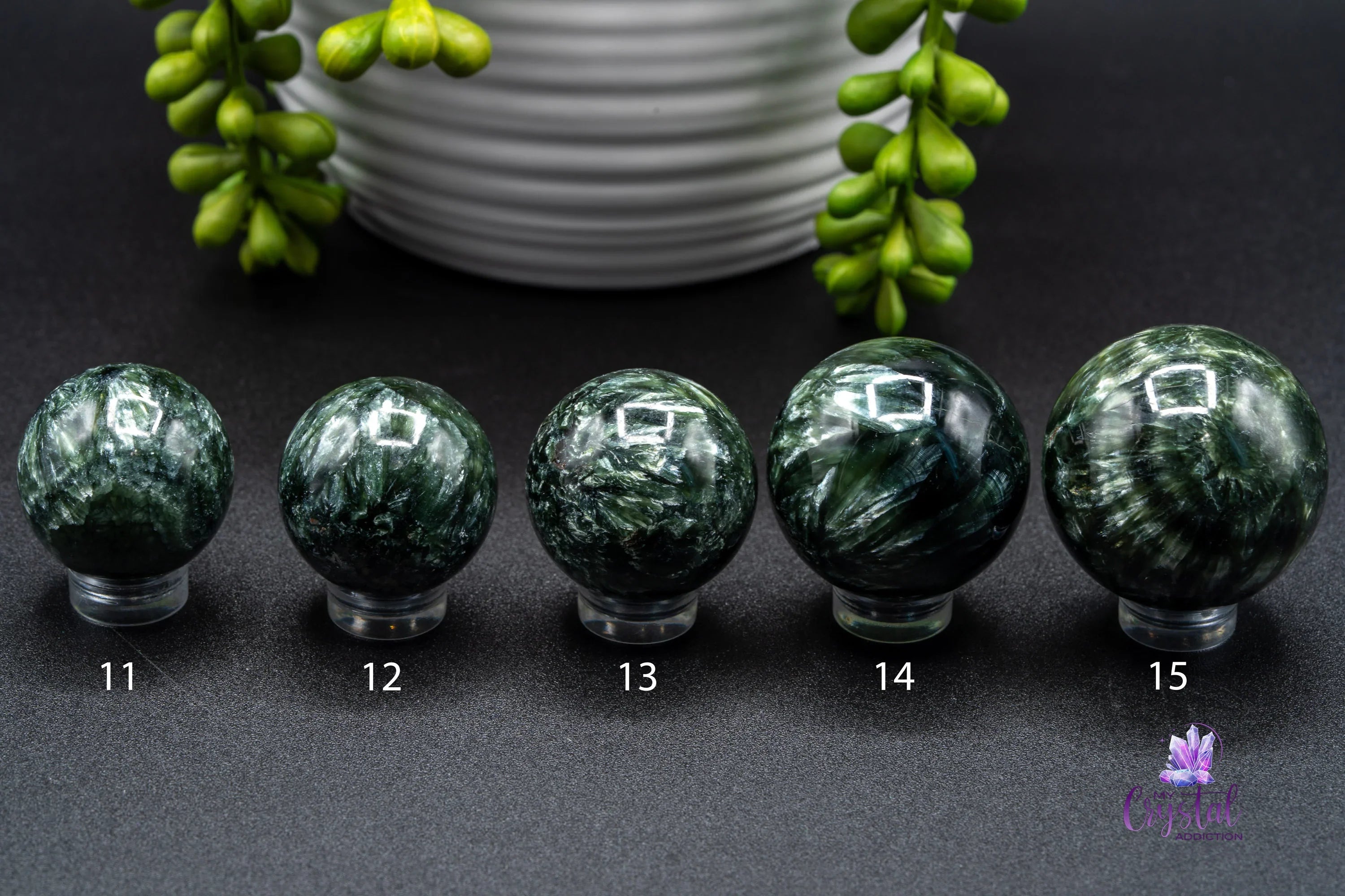 Seraphinite Mini Sphere - Meditation & Divine Guidance - My Crystal Addiction
