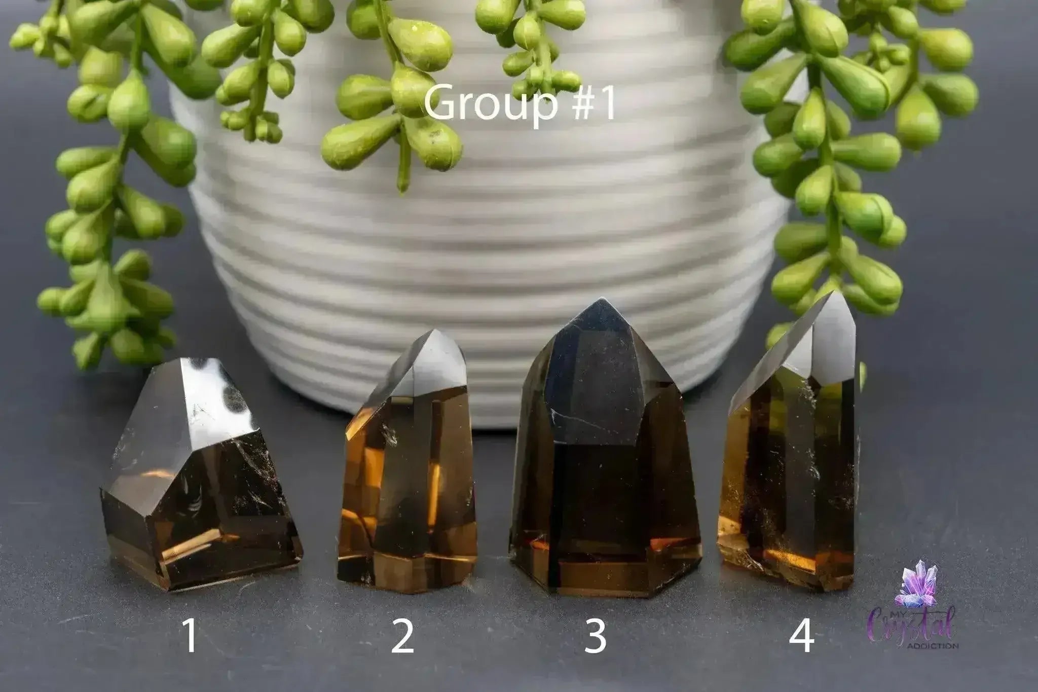 Smoky Citrine Tower 1.3"-3.9"/34-100mm - Brazilian Crystal - My Crystal Addiction