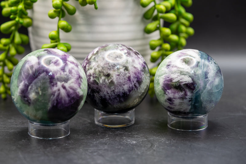 Snowflake Fluorite Sphere - Third Eye Chakra - My Crystal Addiction