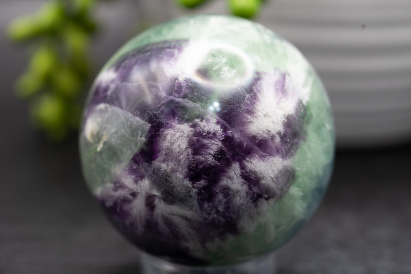 Snowflake Fluorite Sphere - Third Eye Chakra - My Crystal Addiction