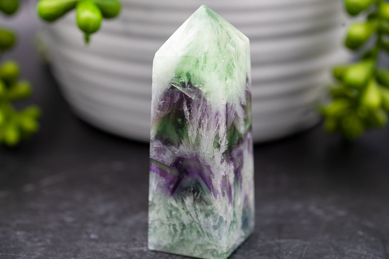 Snowflake Fluorite Tower - Third Eye Chakra - My Crystal Addiction