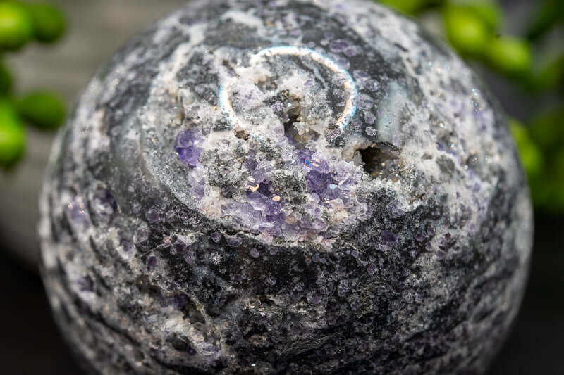 Sphalerite Sphere - Druzy w/Purple Fluorite Inclusions - 3" - My Crystal Addiction