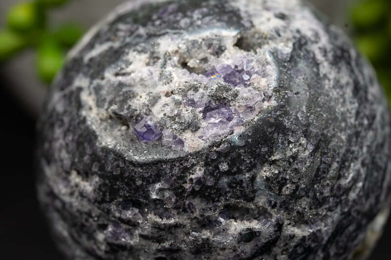 Sphalerite Sphere - Druzy w/Purple Fluorite Inclusions - 3" - My Crystal Addiction