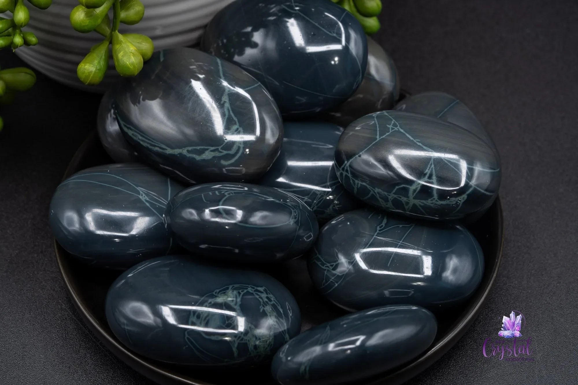 Spiderweb Obsidian Palm Stone - My Crystal Addiction