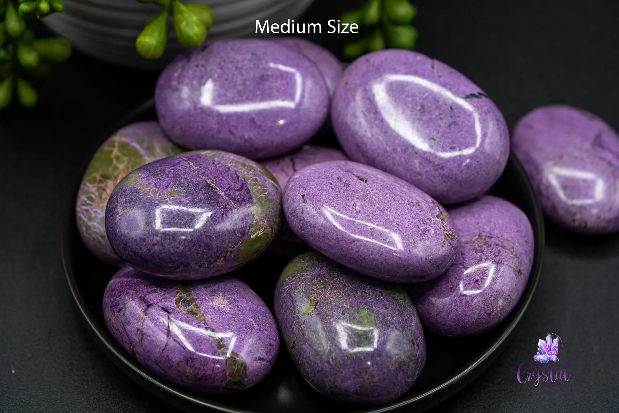 Stichtite | Atlantasite Palmstone - More Purple - My Crystal Addiction