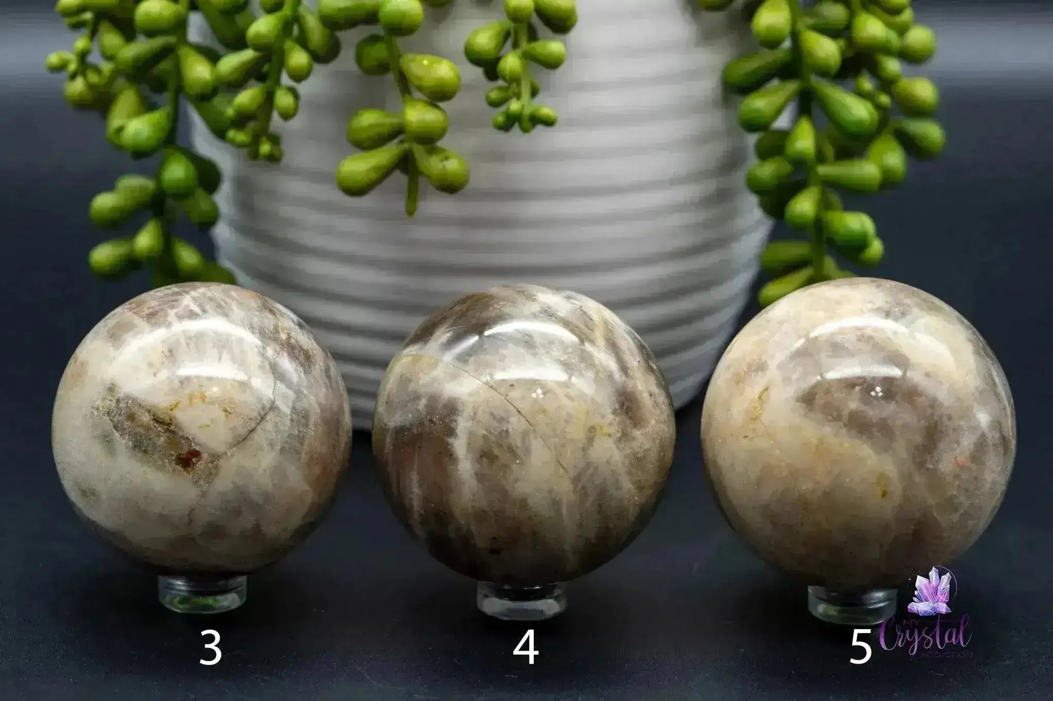 Sunstone Moonstone Sphere - 1.9"-2.1"/50mm-55mm - My Crystal Addiction