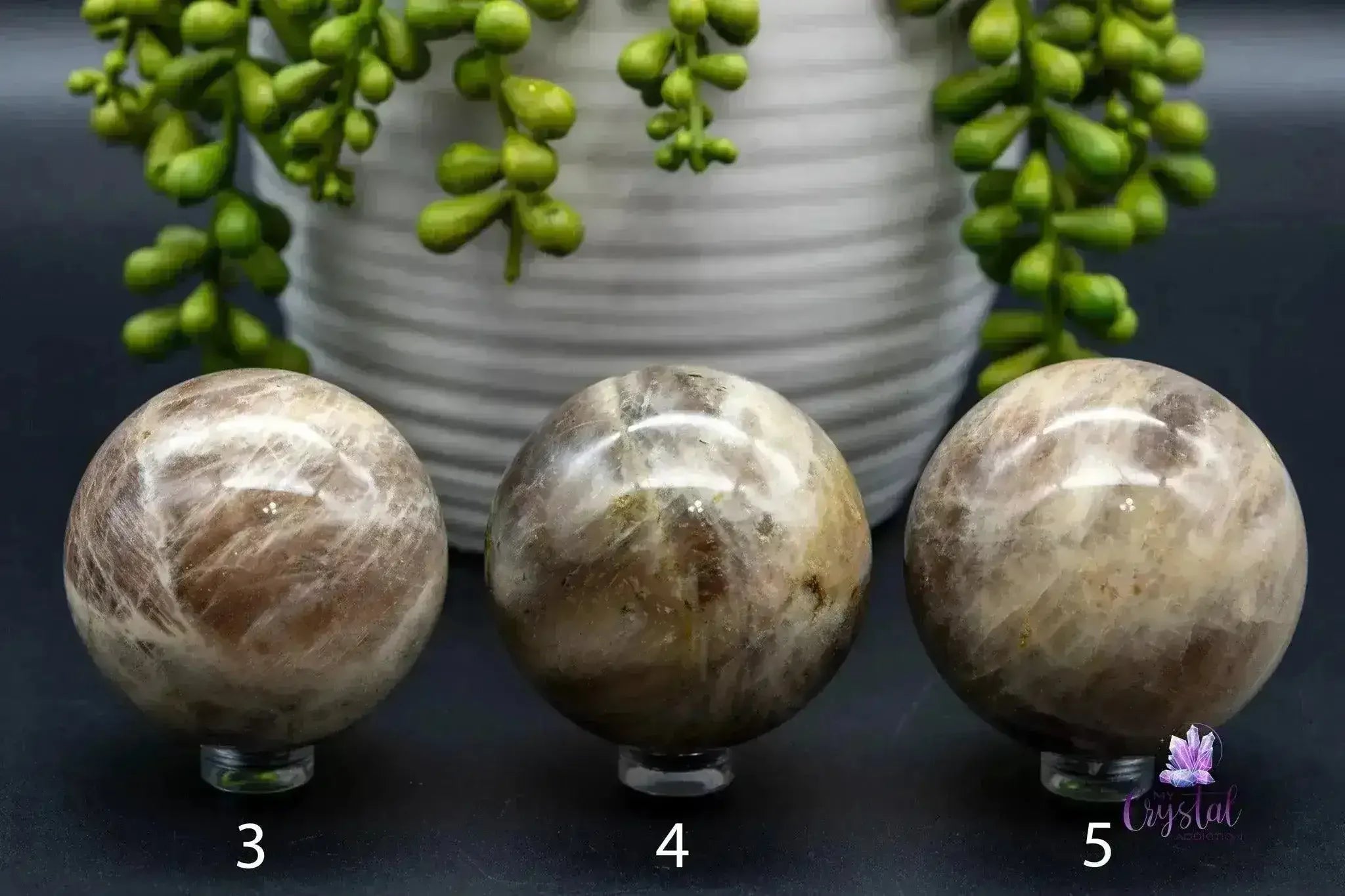 Sunstone Moonstone Spheres - 1.9"-2.1"/50mm-55mm - My Crystal Addiction