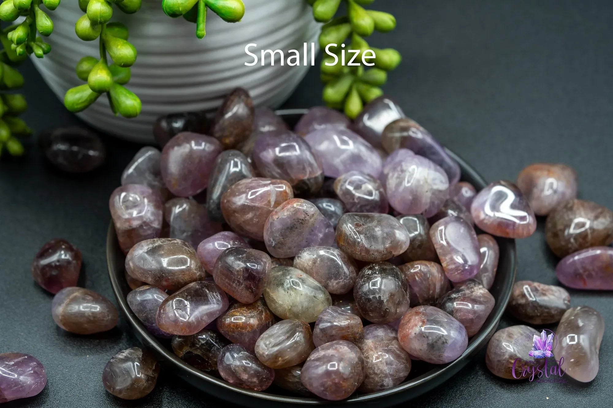 Super Seven Tumbled - Polished Amethyst Cacoxenite Stone - My Crystal Addiction