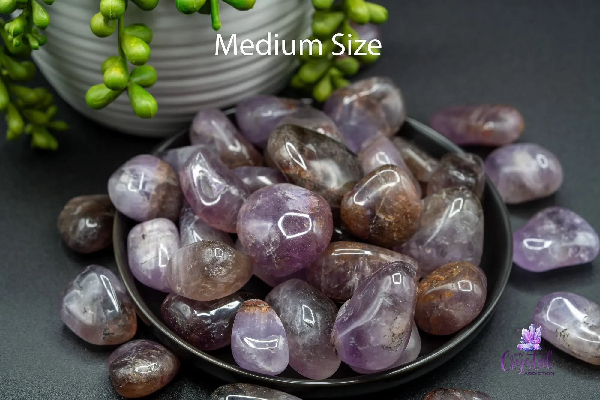 Super Seven Tumbled - Polished Amethyst Cacoxenite Stone - My Crystal Addiction