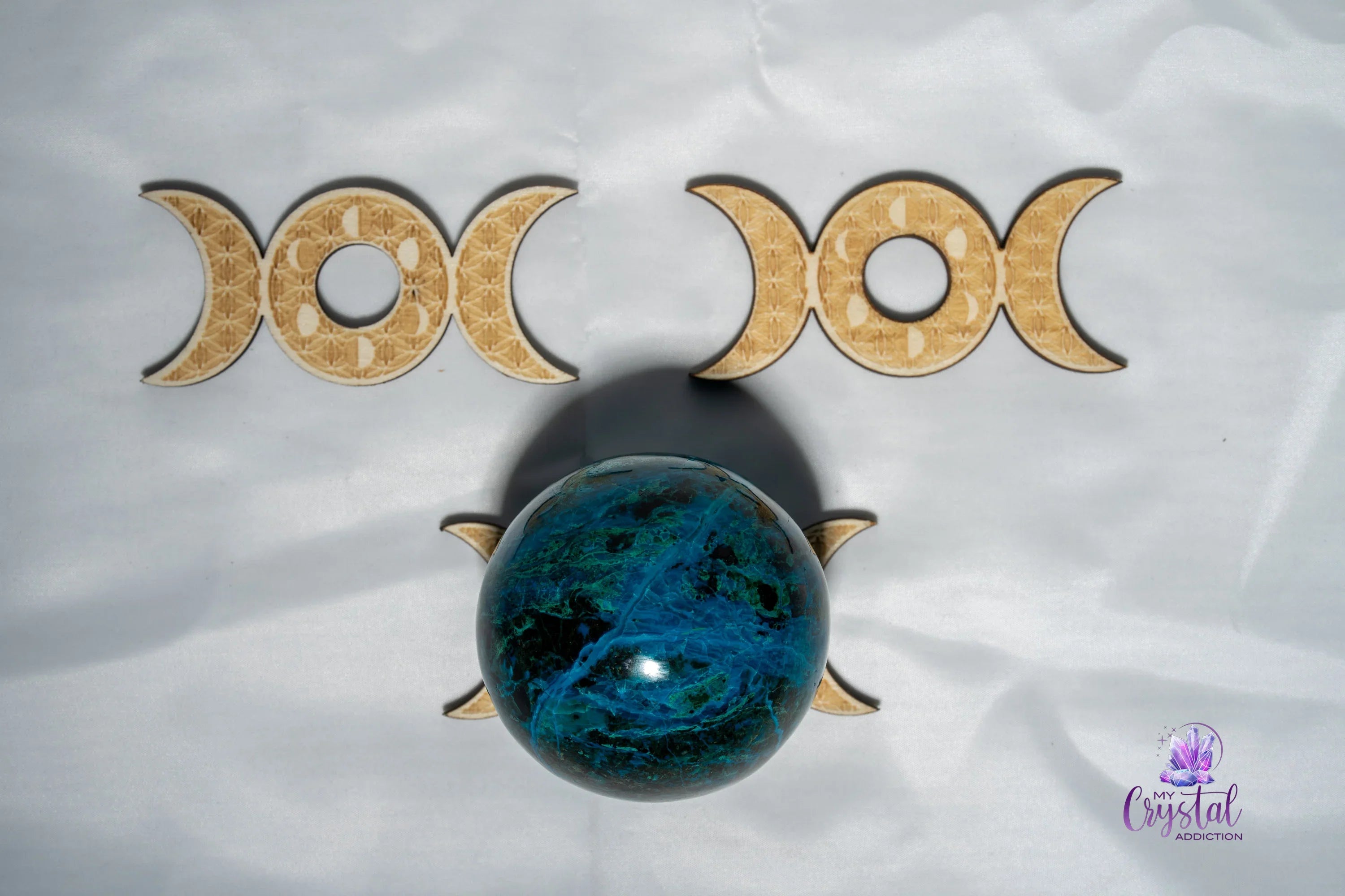 Triple Moon Crystal Sphere Holder Display - My Crystal Addiction