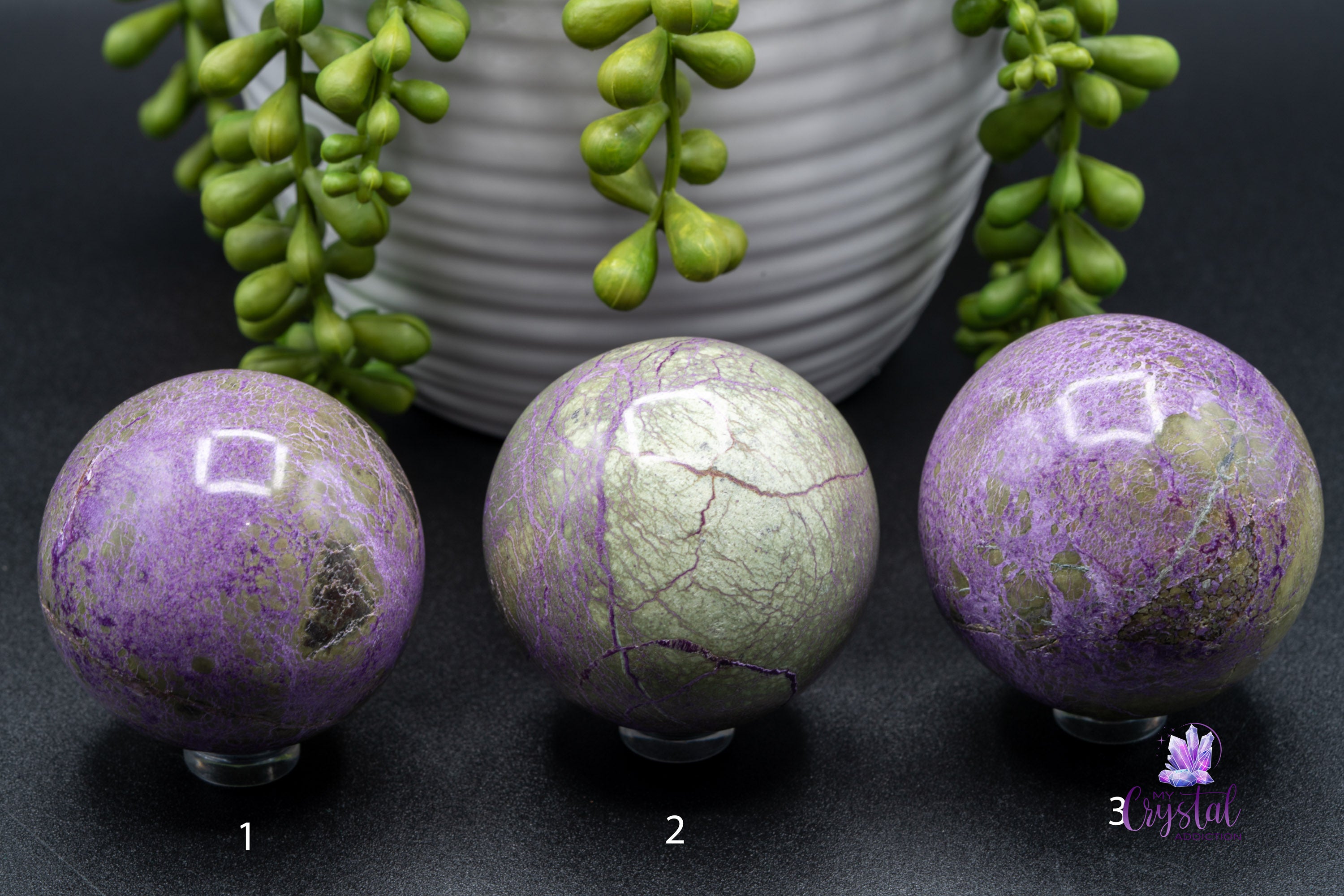 Stichtite | Atlantasite Sphere - My Crystal Addiction