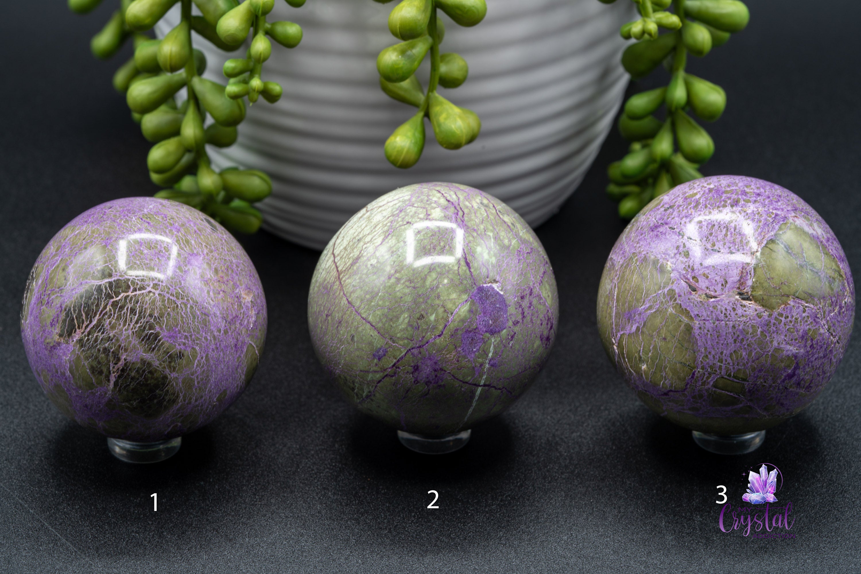 Stichtite | Atlantasite Sphere - My Crystal Addiction