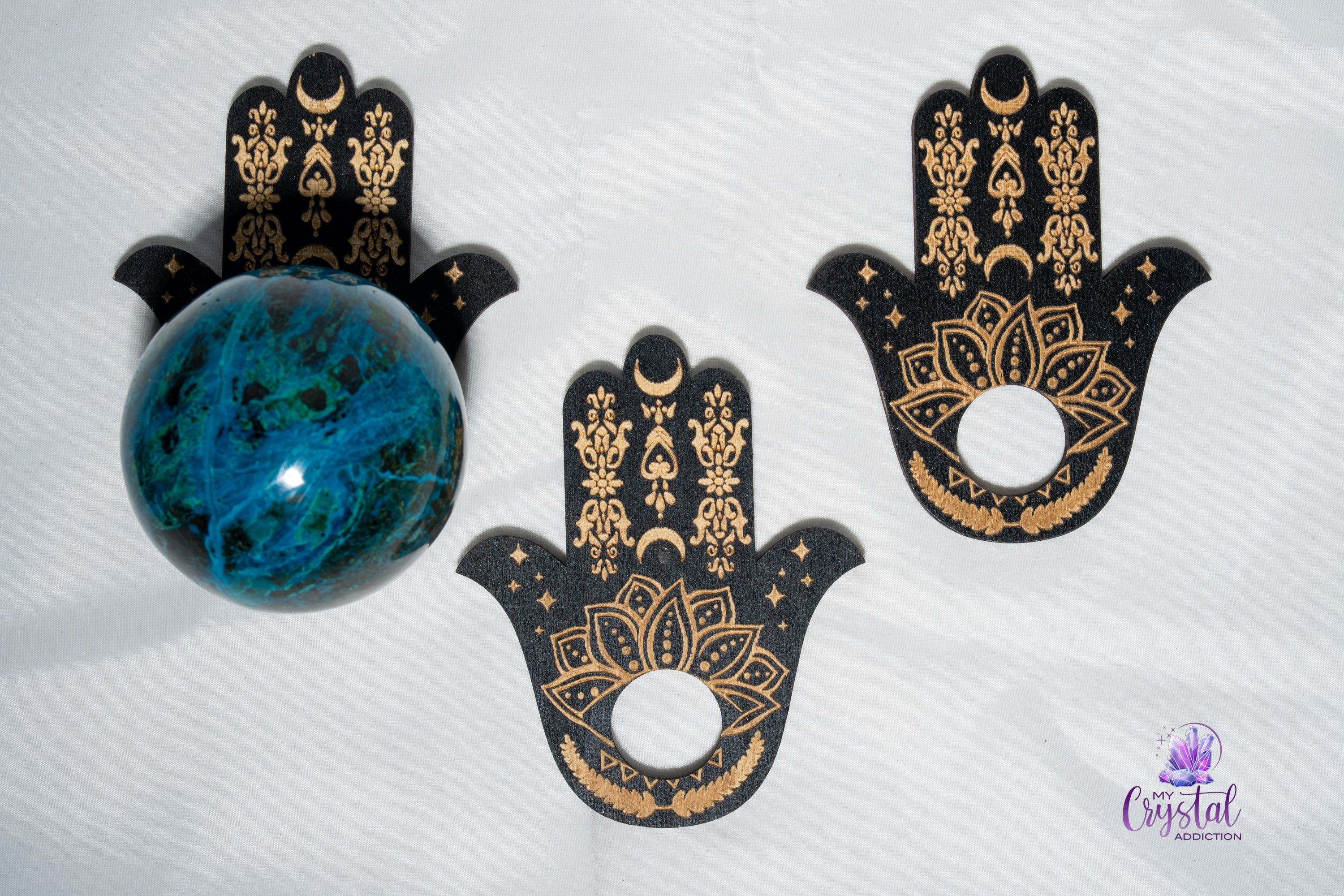 Hamsa Sphere Stand - My Crystal Addiction